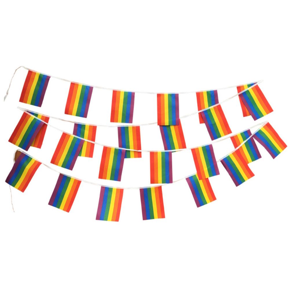 Rainbow Flag LGBT Pride String Flag Hanging Gay Lesbian Banners Bunting Flags Small Rainbow Flag Parade Festival Party Decorations - Image 1