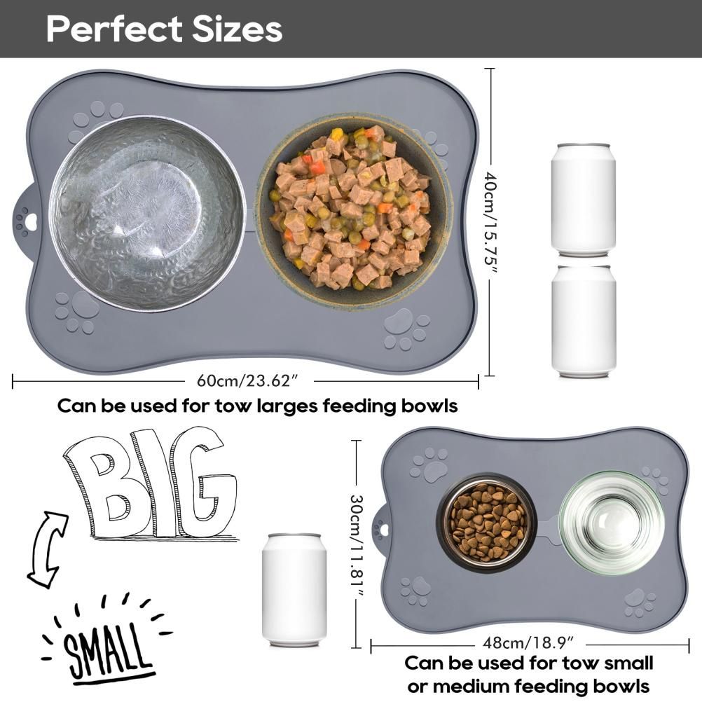 Pet Placemat for Dog and Cat Waterproof Silicone Pet Feeding Pad Non Slip Rollable Mat for Prevent Food and Water Overflow - Image 4
