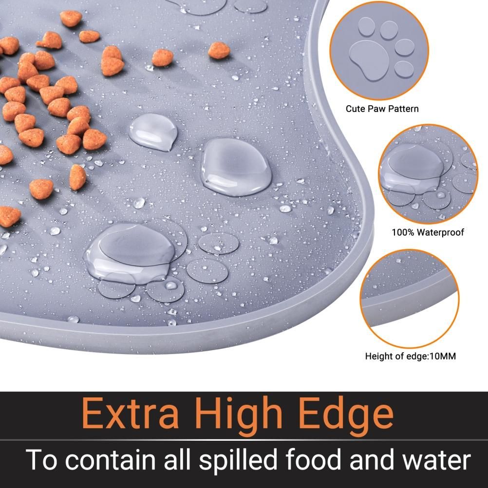 Pet Placemat for Dog and Cat Waterproof Silicone Pet Feeding Pad Non Slip Rollable Mat for Prevent Food and Water Overflow - Image 5