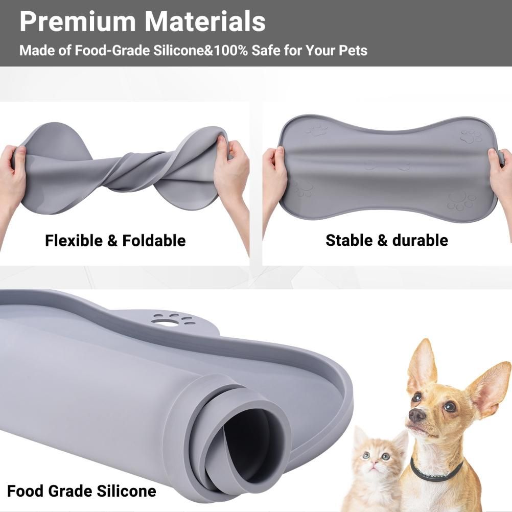 Pet Placemat for Dog and Cat Waterproof Silicone Pet Feeding Pad Non Slip Rollable Mat for Prevent Food and Water Overflow - Image 6