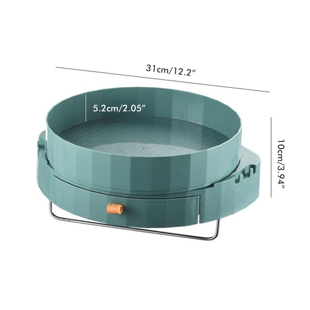 Rotating Spice Rack Holder with Drawer Wall Mounted Kitchen Spice Storage Shelves Bathroom Kitchen Storage Rack Organizer - Image 3