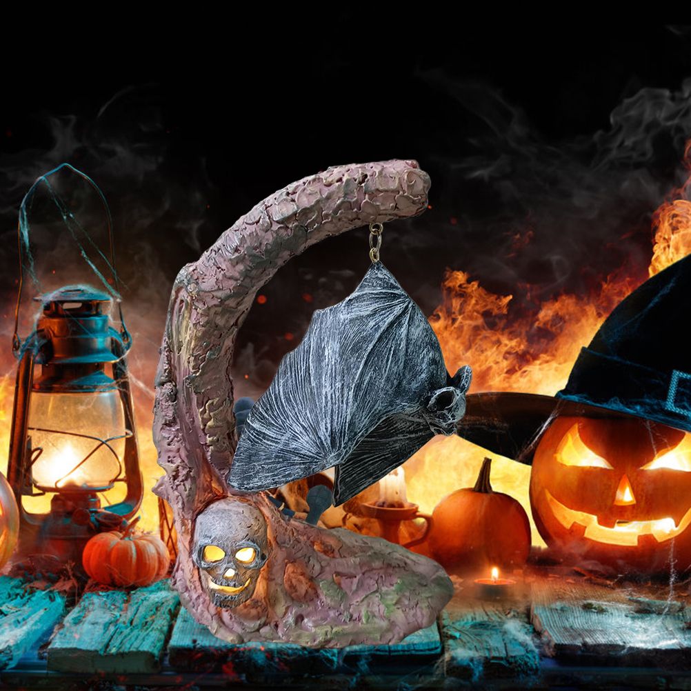 Halloween Resin Pumpkin Bat Decorations Lights Halloween Decor Lanterns Night Light Lamp - Image 4