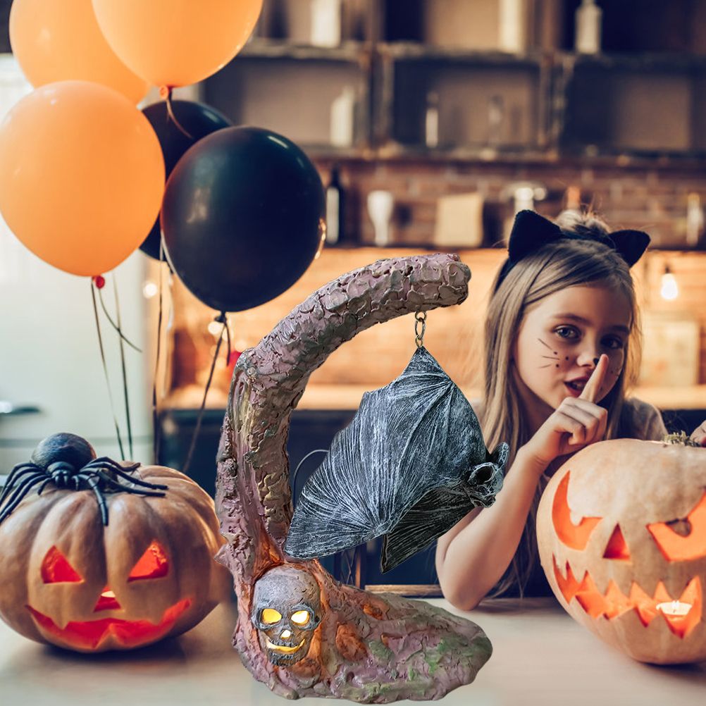 Halloween Resin Pumpkin Bat Decorations Lights Halloween Decor Lanterns Night Light Lamp - Image 6