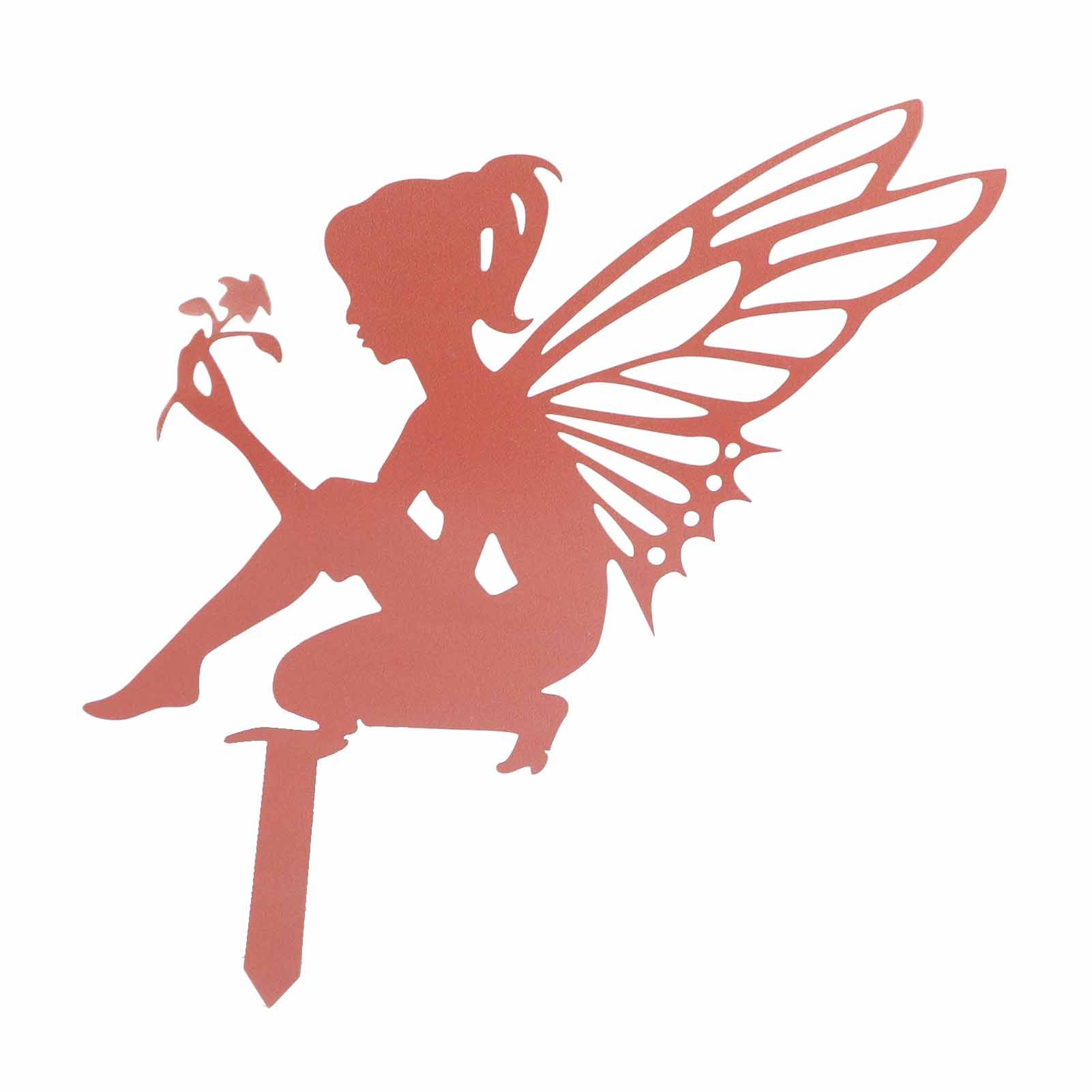 Decorative Garden Stakes Fairy Silhouette Metal Yard Stakes Arts Outdoor Garden Decor Spring Decor - Image 1