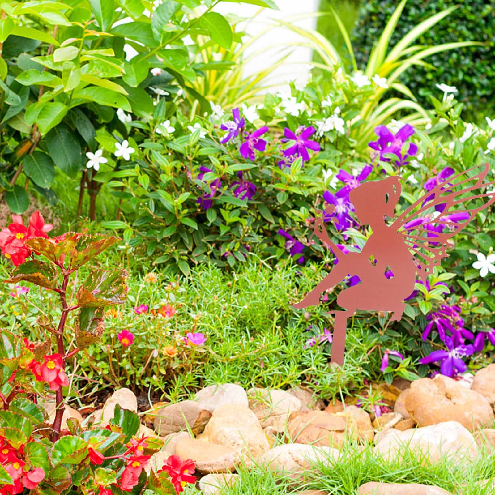 Decorative Garden Stakes Fairy Silhouette Metal Yard Stakes Arts Outdoor Garden Decor Spring Decor - Image 6