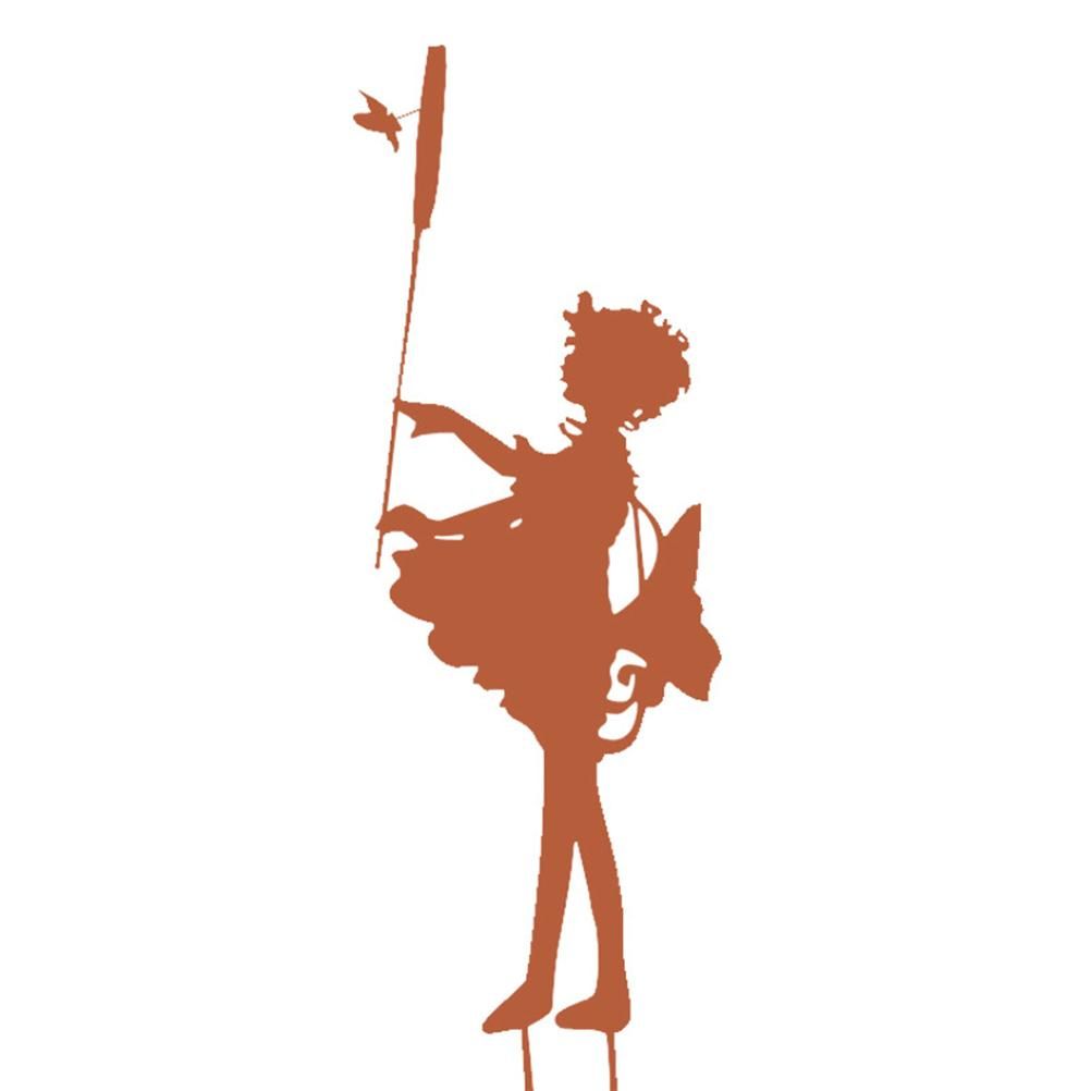 Decorative Garden Stakes Fairy Silhouette Metal Yard Stakes Arts Outdoor Garden Decor Spring Decor - Image 1