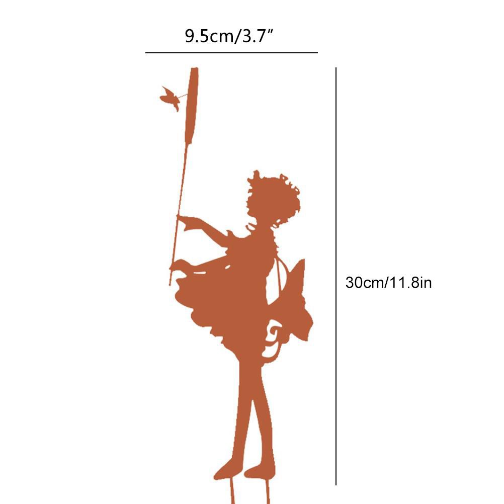 Decorative Garden Stakes Fairy Silhouette Metal Yard Stakes Arts Outdoor Garden Decor Spring Decor - Image 2