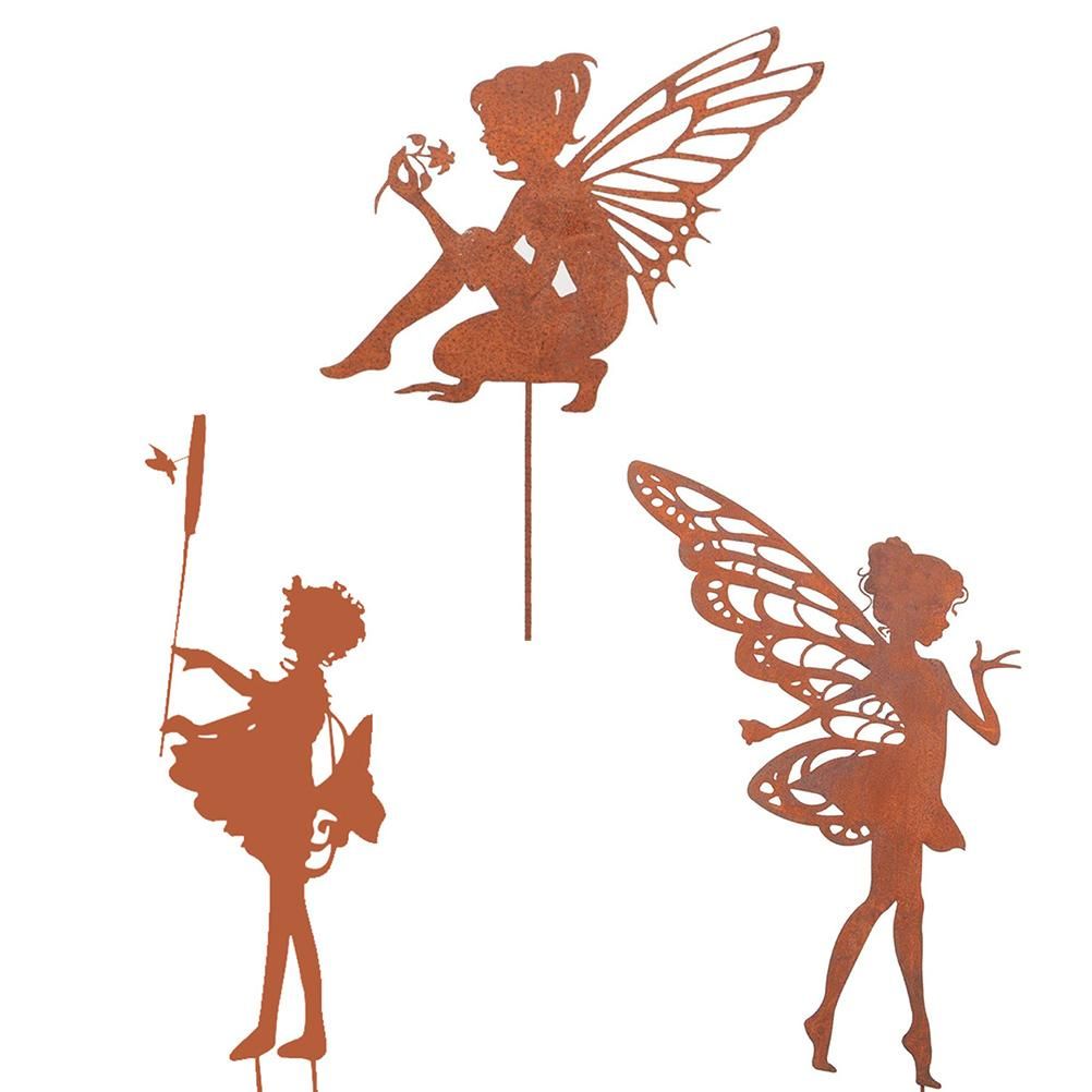 Decorative Garden Stakes Fairy Silhouette Metal Yard Stakes Arts Outdoor Garden Decor Spring Decor - Image 6