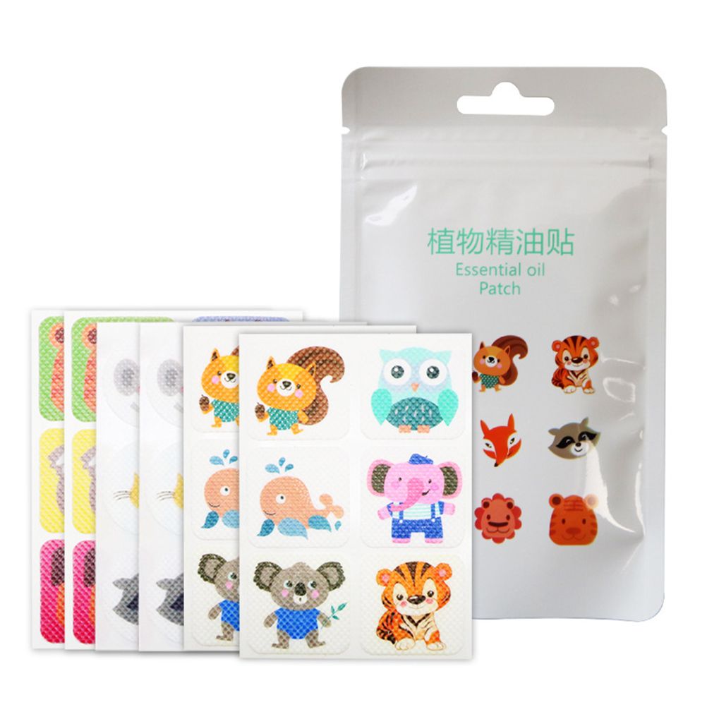 12 Sheets 72Pcs Mosquito Patches Cartoon Non Woven Natural Plant Essential Oil Mosquito Stickers for Kids Adults Summer Outdoor - Image 1