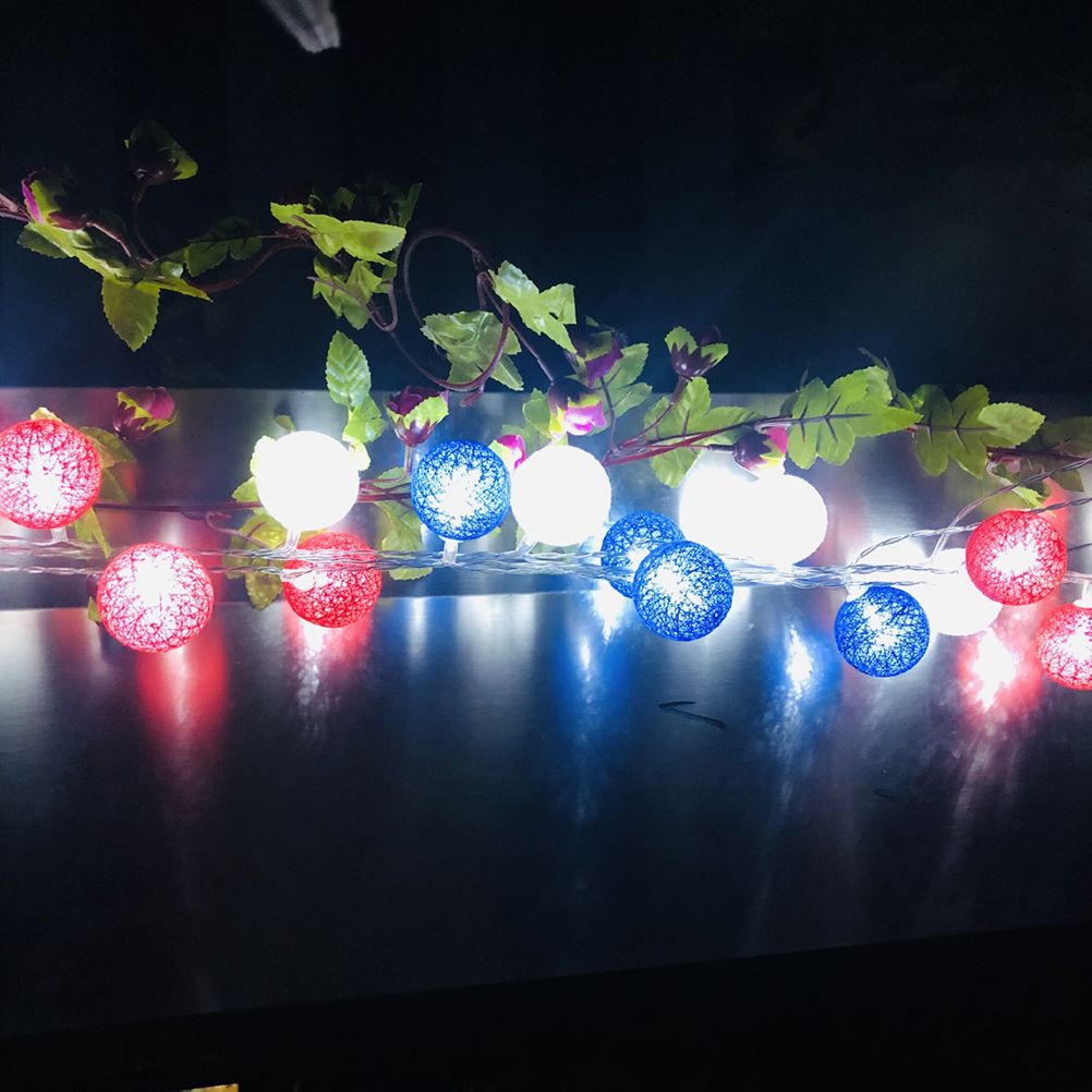 4th of July Decoration Lights 3 Meter 20 LED Independence Day String Lights with Red White Blue Balls Patriotic Patio Light for Patio Party Holiday Decor - Image 5
