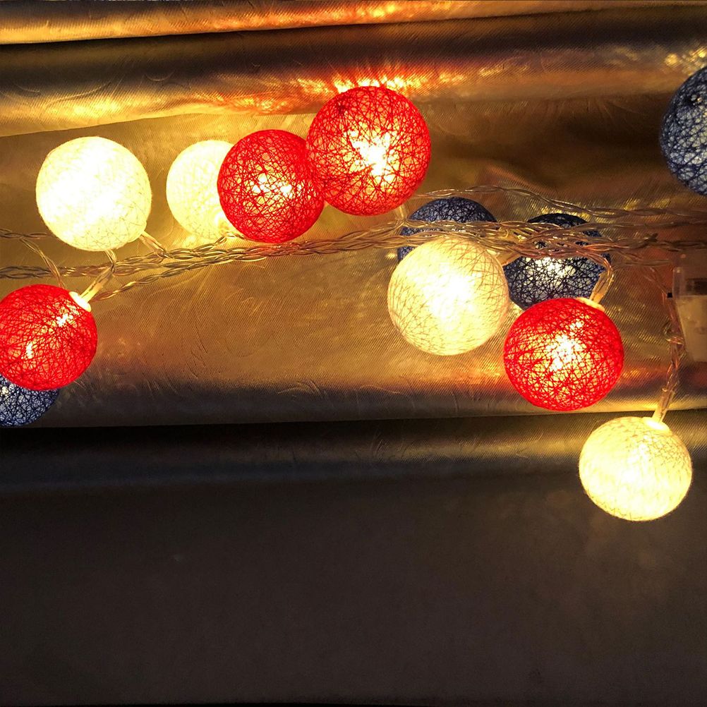 4th of July Decoration Lights 3 Meter 20 LED Independence Day String Lights with Red White Blue Balls Patriotic Patio Light for Patio Party Holiday Decor - Image 5