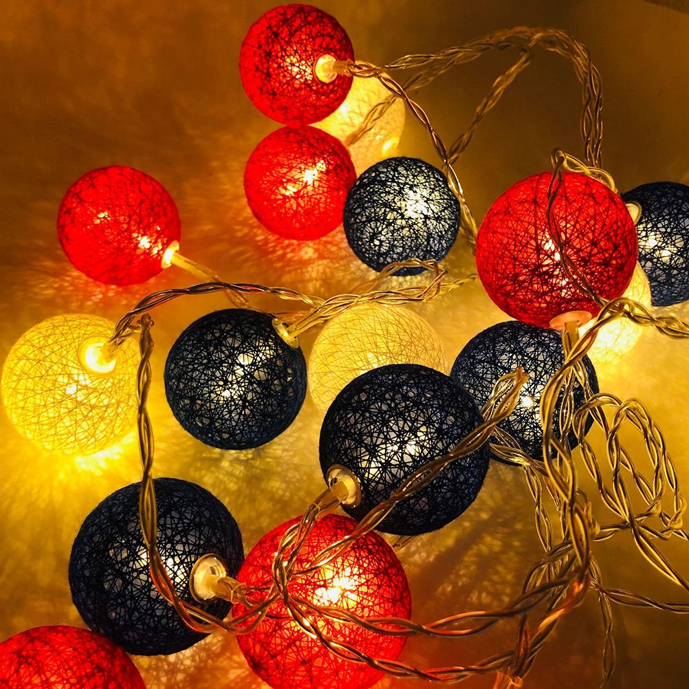4th of July Decoration Lights 3 Meter 20 LED Independence Day String Lights with Red White Blue Balls Patriotic Patio Light for Patio Party Holiday Decor - Image 6