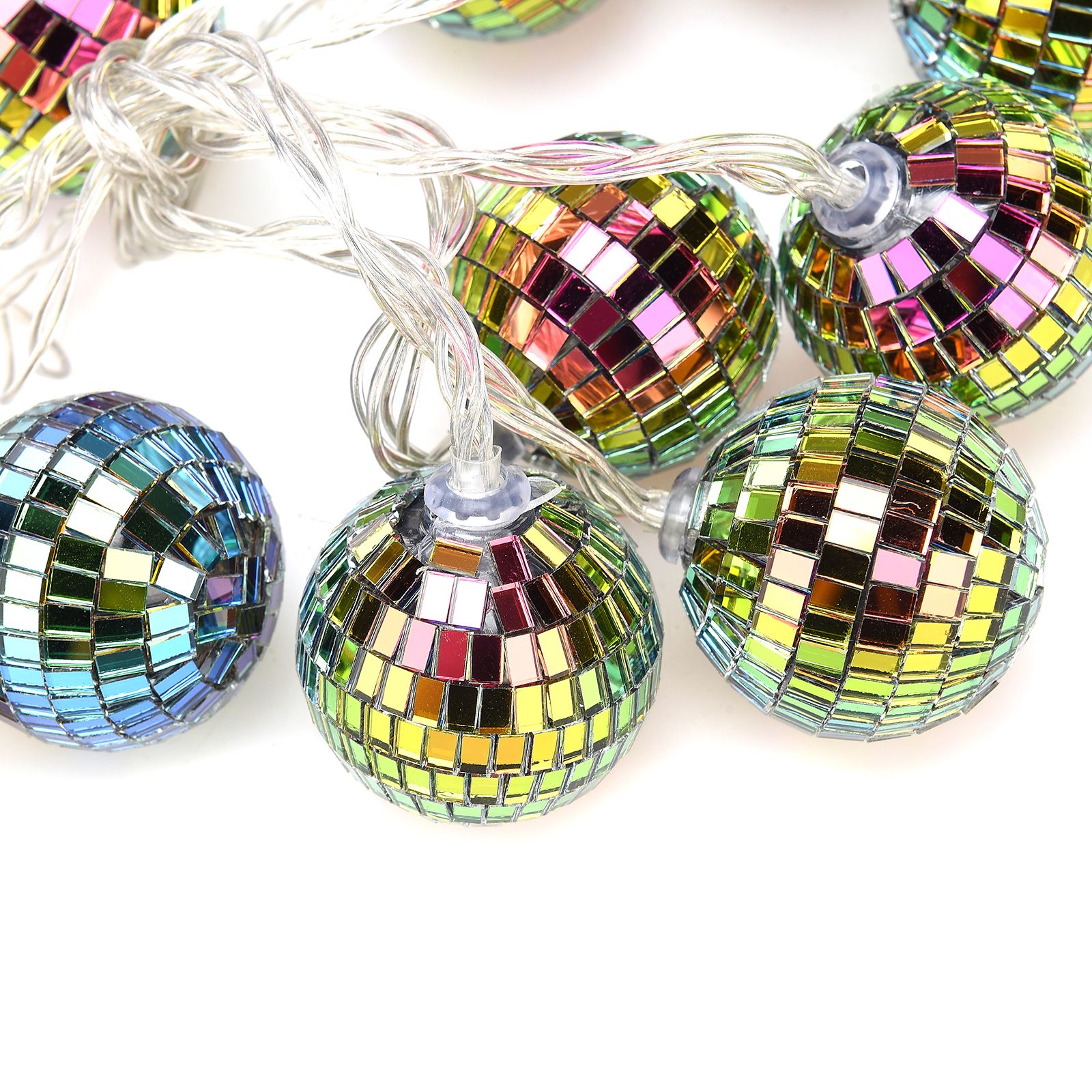 1.8m 10 Lights 5cm Golden Sphere Warm Light Mirror Light String Christmas Lights String Christmas Tree Decoration - Image 4