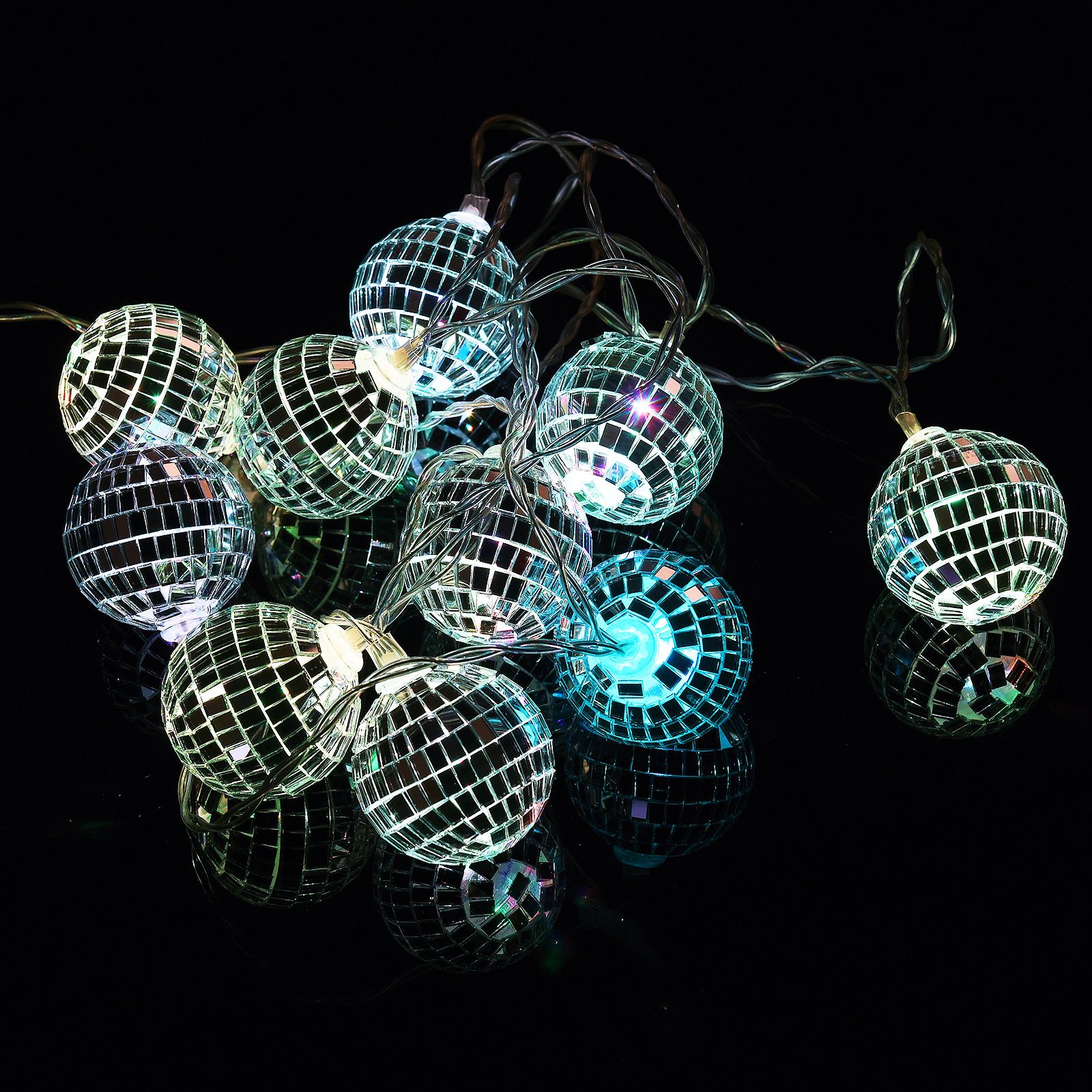 1.8m 10 Lights 5cm Golden Sphere Warm Light Mirror Light String Christmas Lights String Christmas Tree Decoration - Image 6