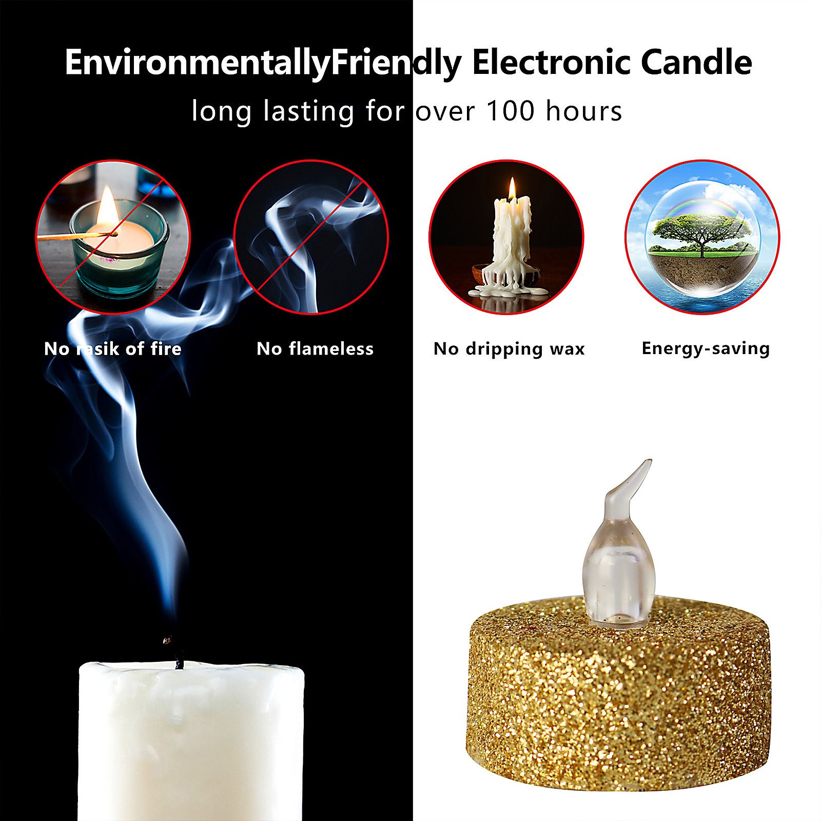 Romantic Proposal Birthday Surprise Tea Wax Christmas Decoration LED Electronic Candle - Image 4