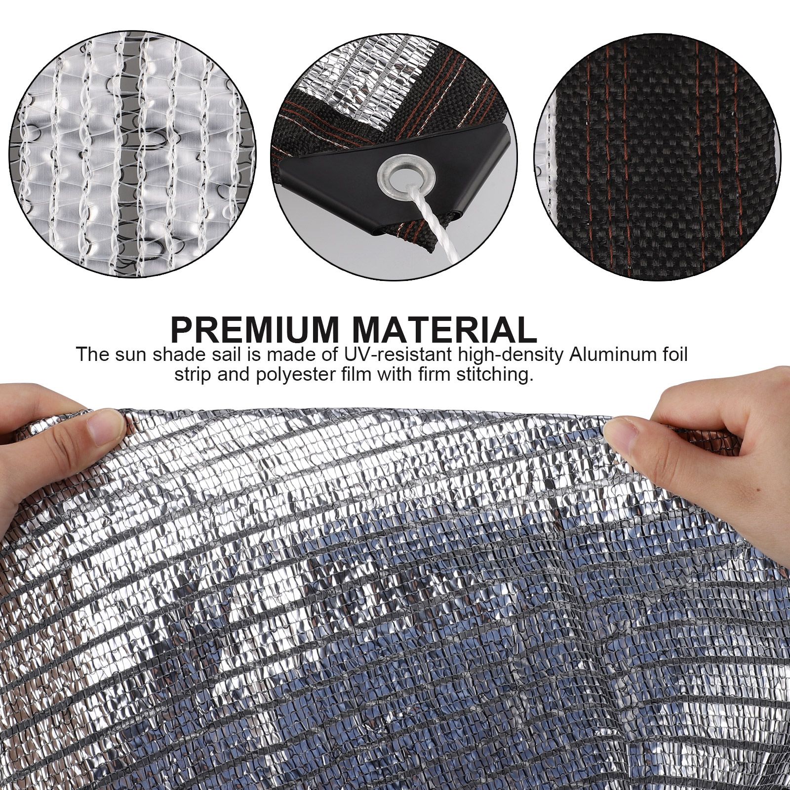 Aluminum Foil Insulation Shade Net Sunshade Cover Sun Shade Sail for Lawns Gardens Swimming Pools - Image 8