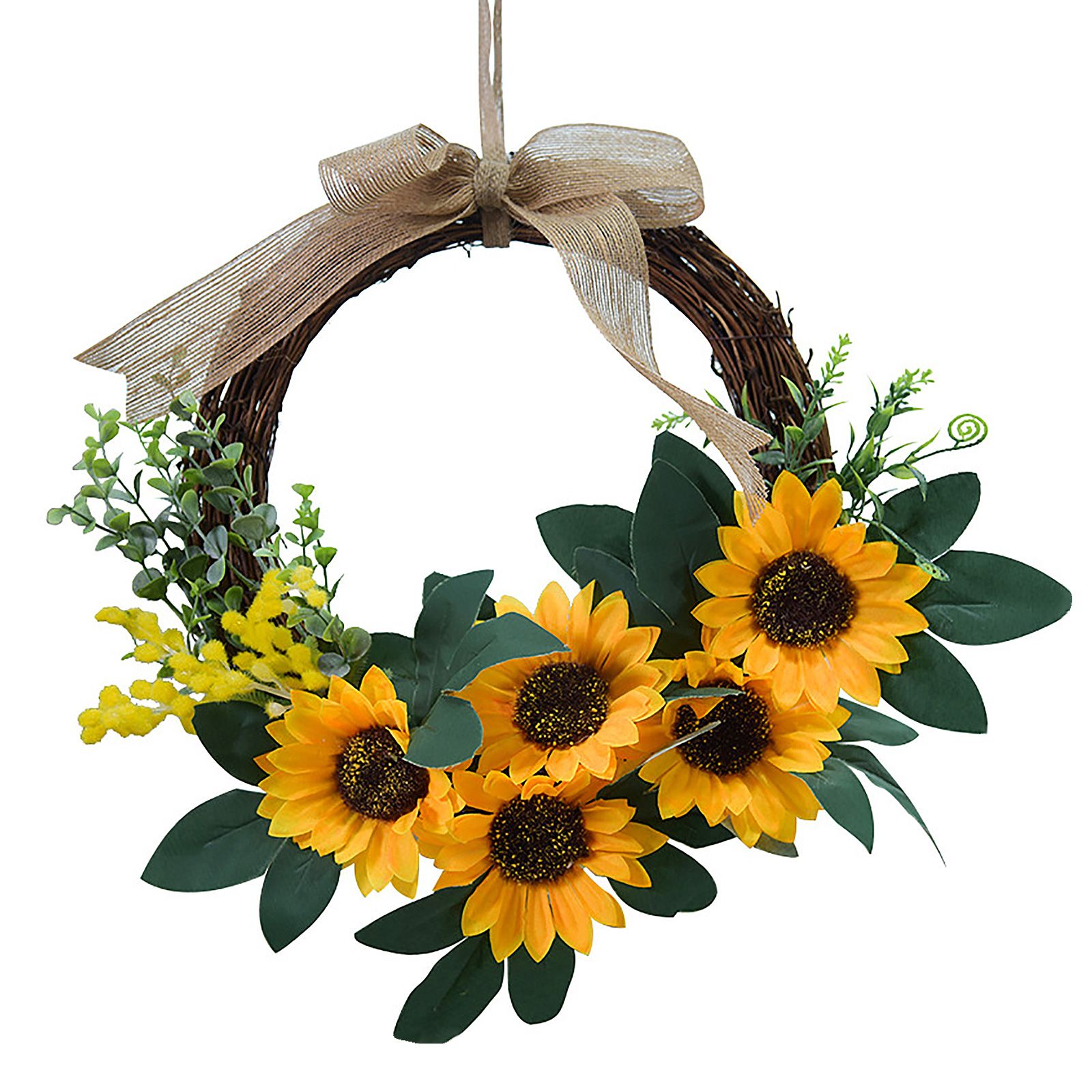 Simulation Sunflower Wreath Home Wedding Decoration Rattan Artificial Wreath - Image 1