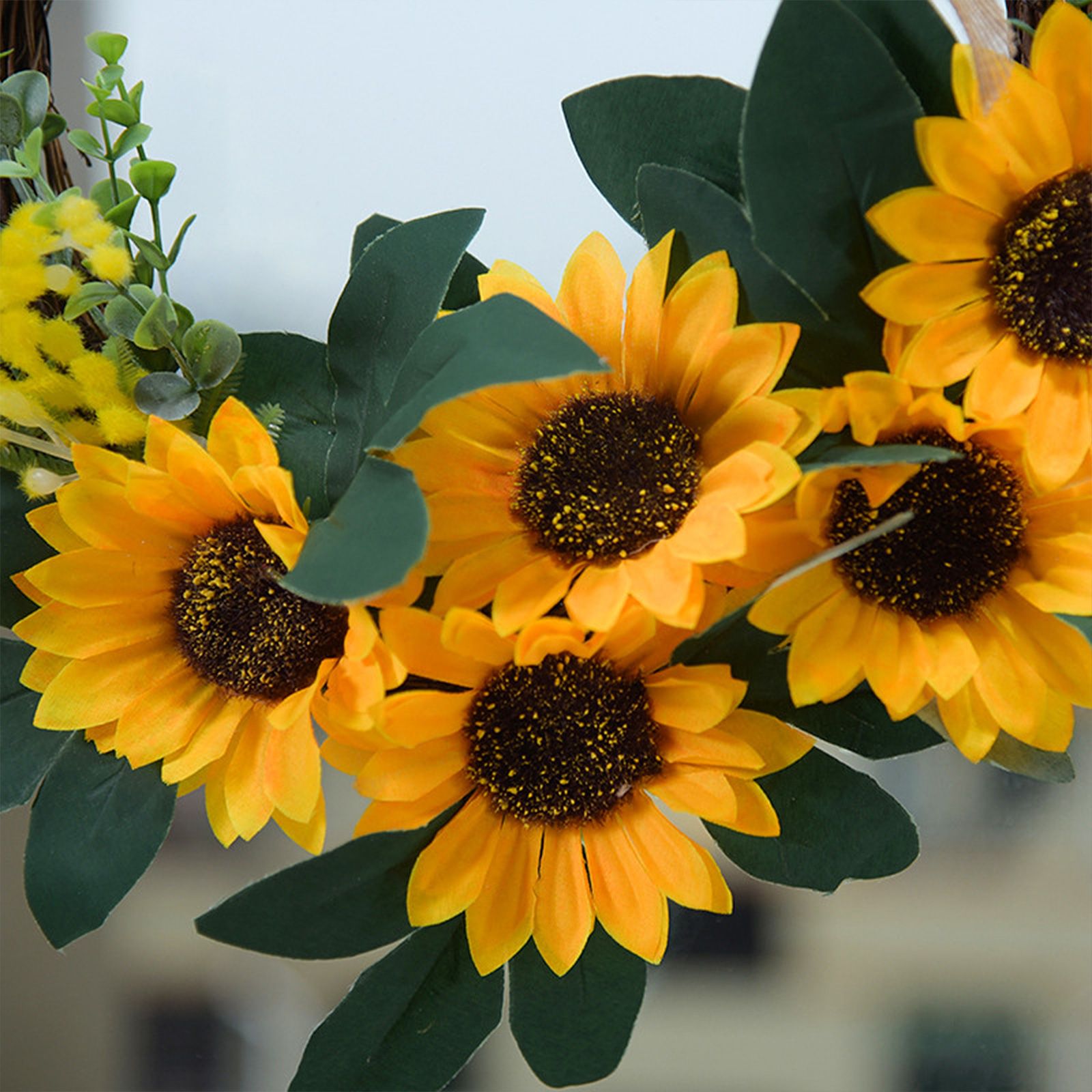 Simulation Sunflower Wreath Home Wedding Decoration Rattan Artificial Wreath - Image 4