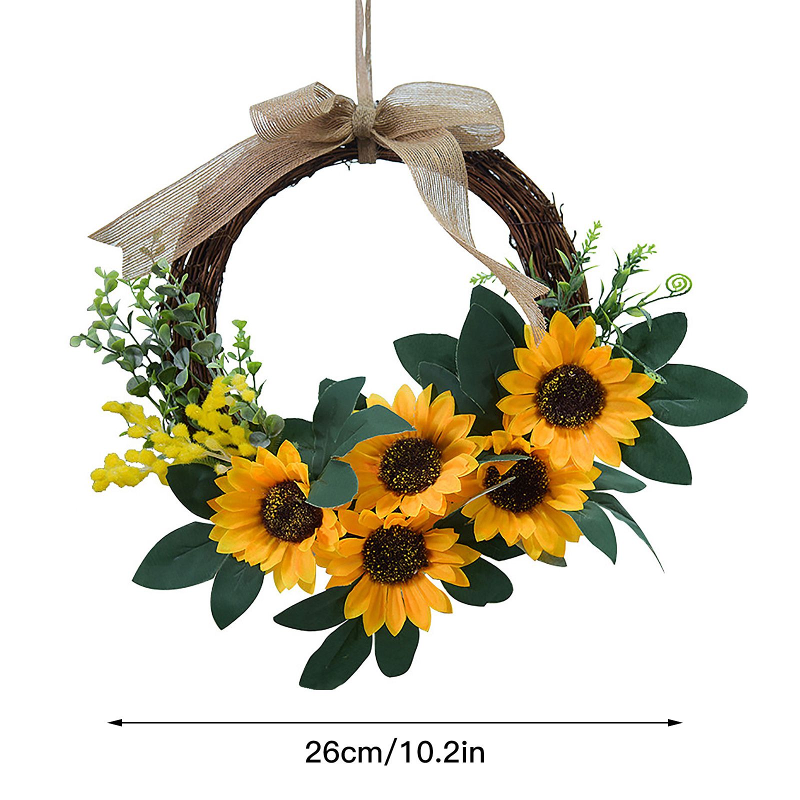 Simulation Sunflower Wreath Home Wedding Decoration Rattan Artificial Wreath - Image 5