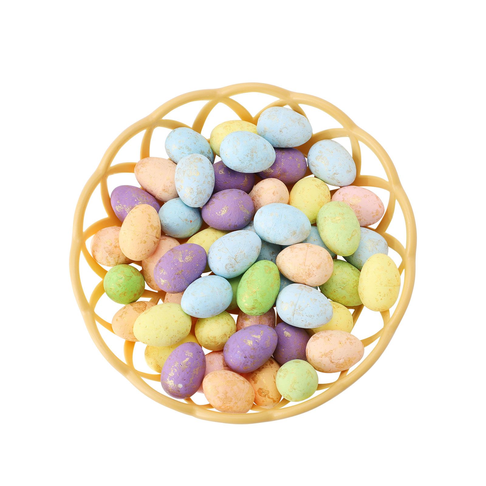 Easter Eggs Ornament Mini Foam Egg with Basket for Crafts and Spring Easter Party Decorations - Image 1