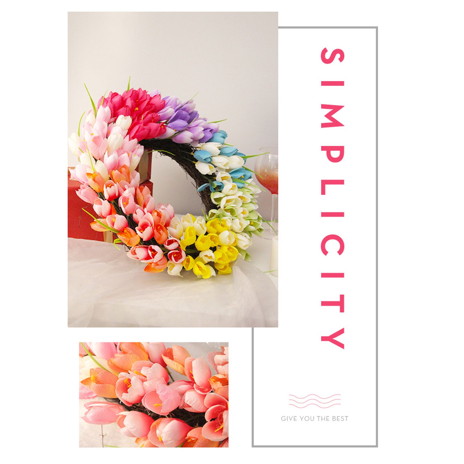 Wreath Simulation Flower Garland Garden Home Decoration - Image 6