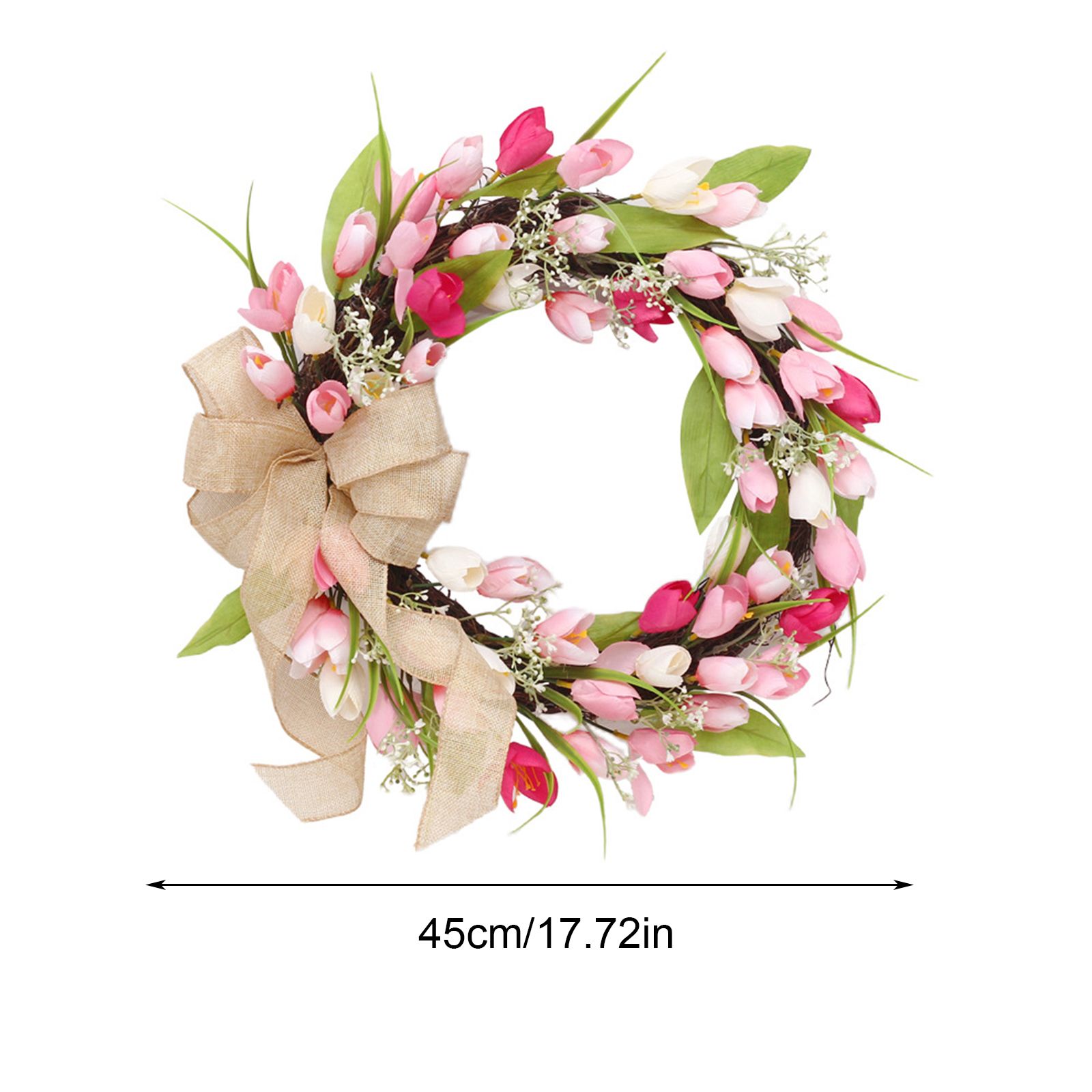Tulip Wreath Tulip Decorative Wreath Artificial Tulip Wreath Decorative Flower Wreath - Image 8