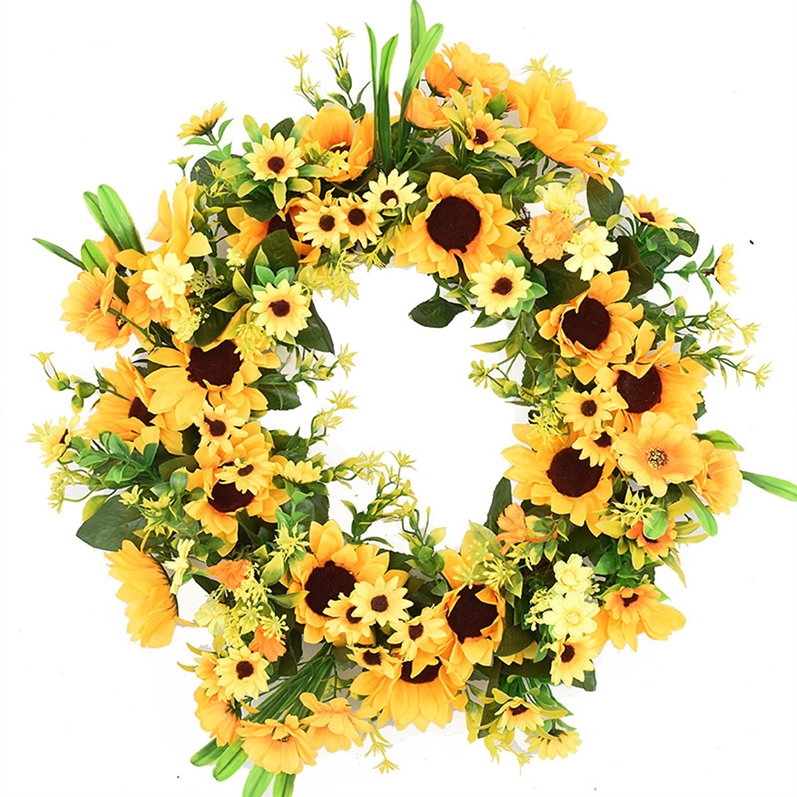 Sunflower Garland Door Ornament Ins Nordic Sunflower Decoration Hello Hanging Ornament - Image 4