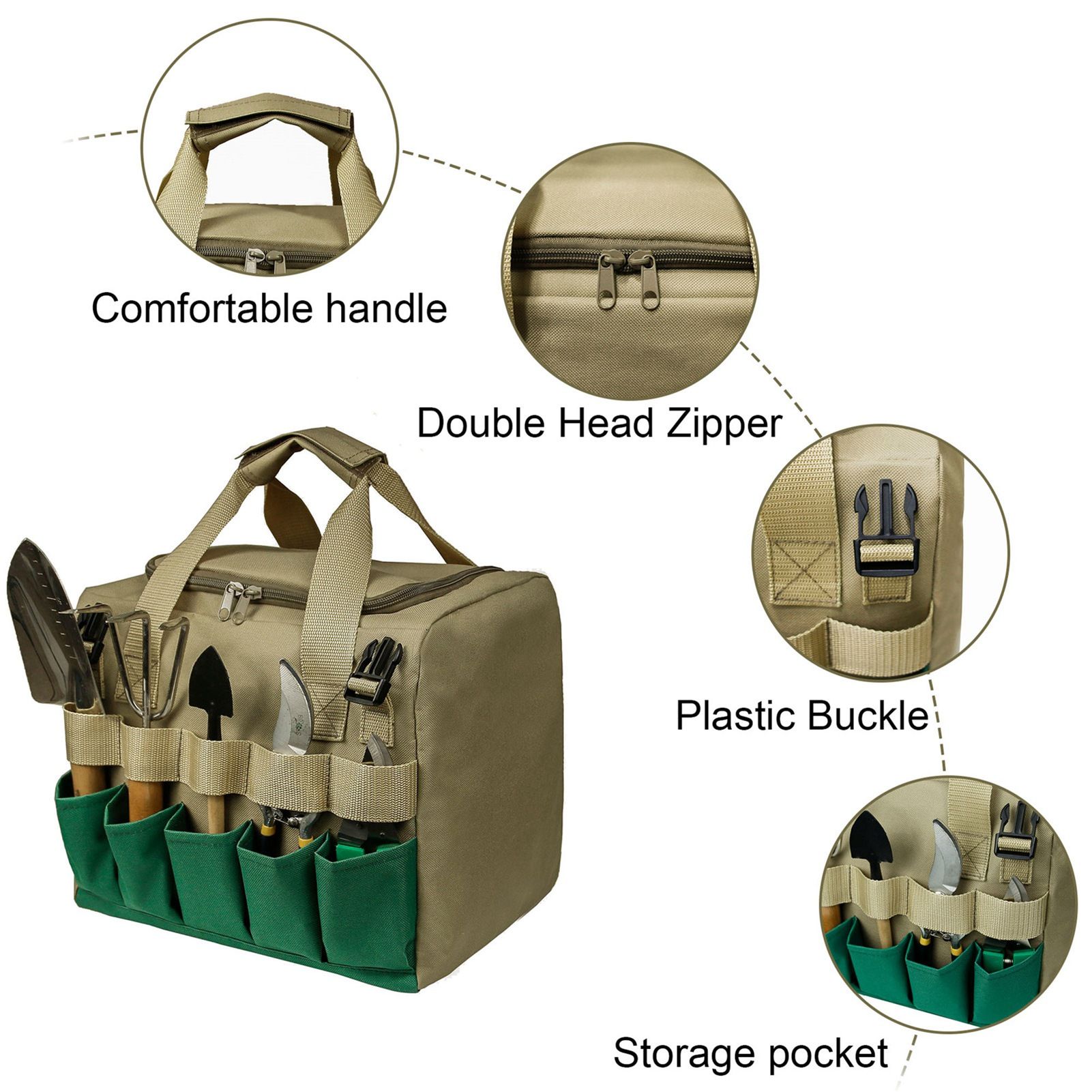 Removable Garden Tool Bench Folding Garden Stool Multifunction Gardening Tool Organizer Stool - Image 5