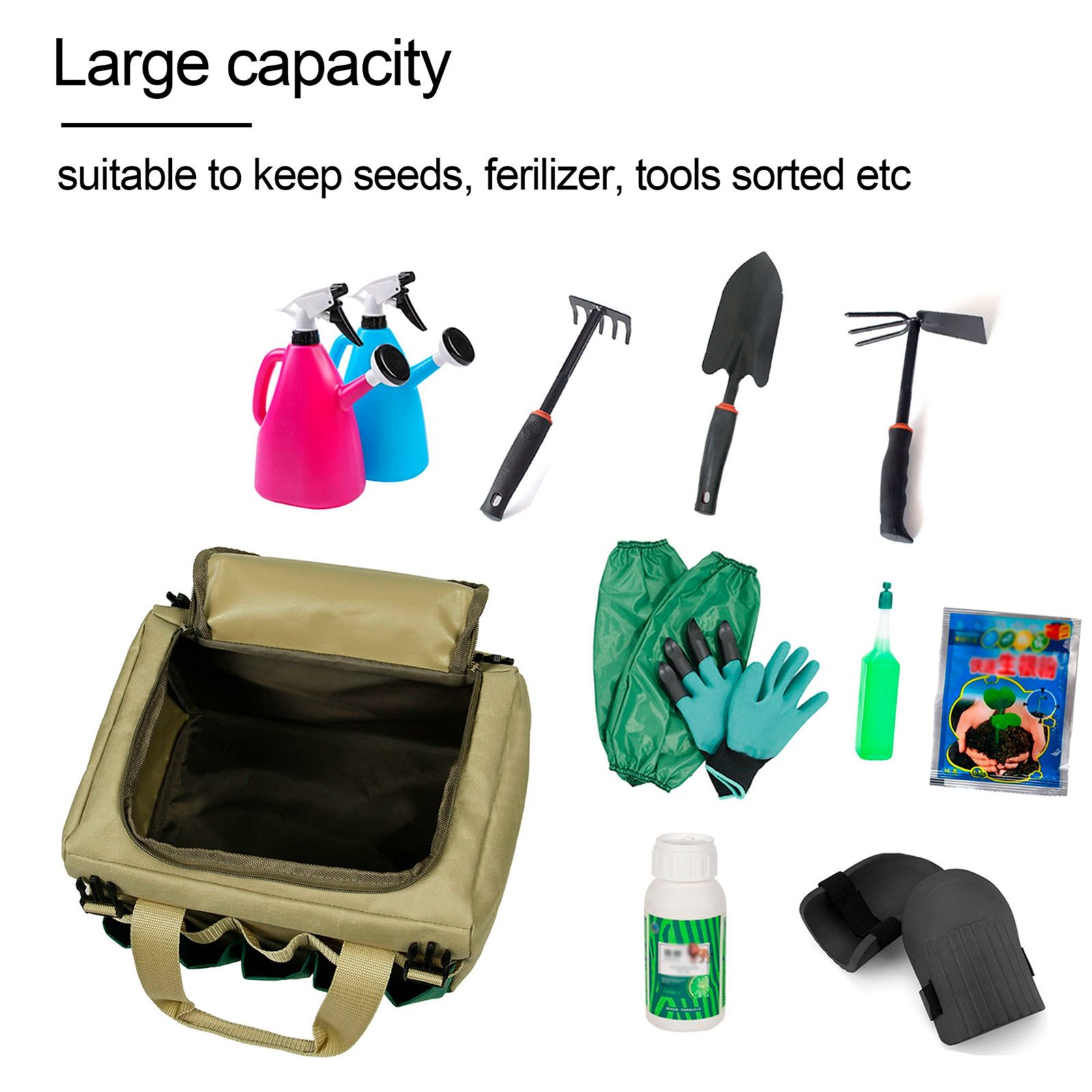 Removable Garden Tool Bench Folding Garden Stool Multifunction Gardening Tool Organizer Stool - Image 6
