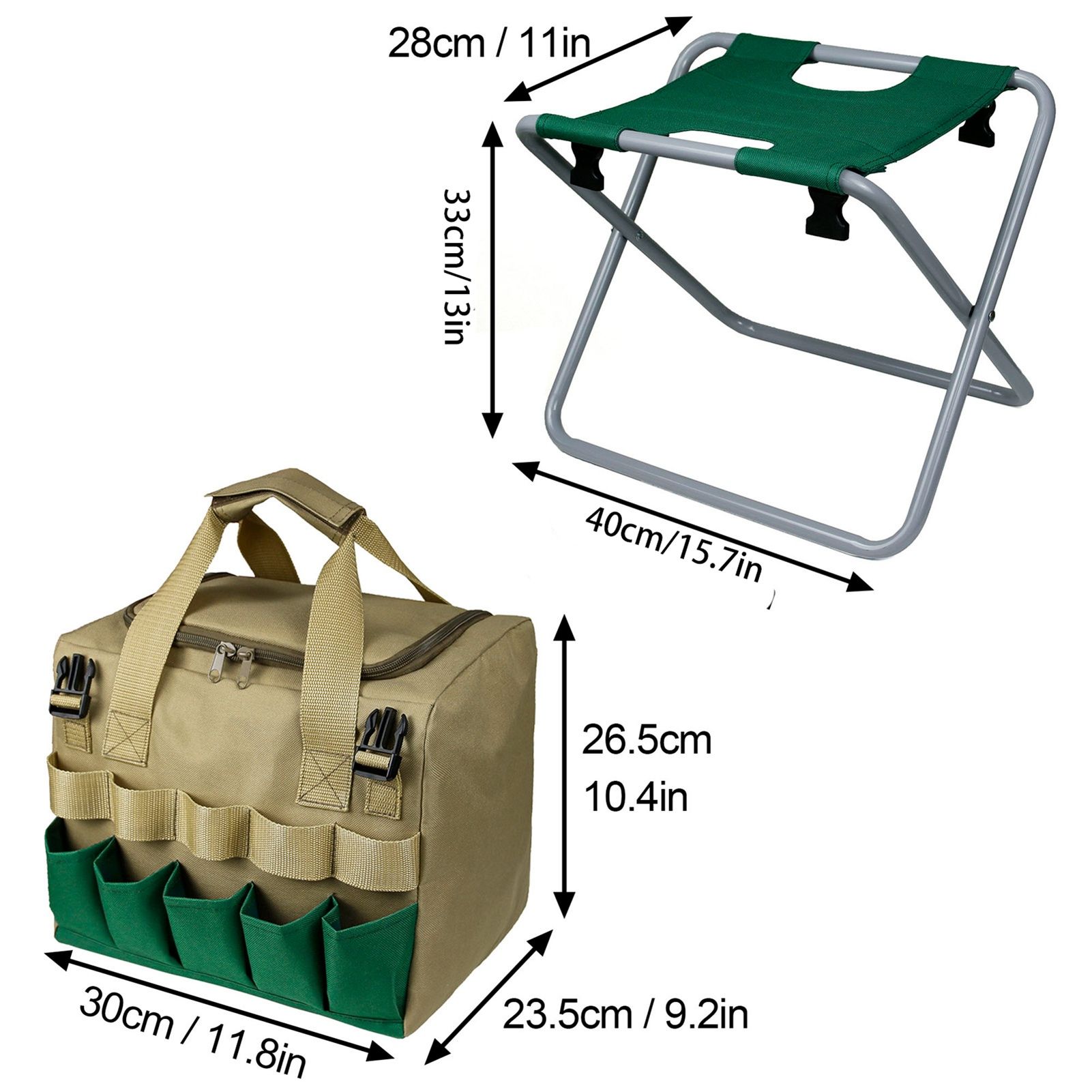 Removable Garden Tool Bench Folding Garden Stool Multifunction Gardening Tool Organizer Stool - Image 7
