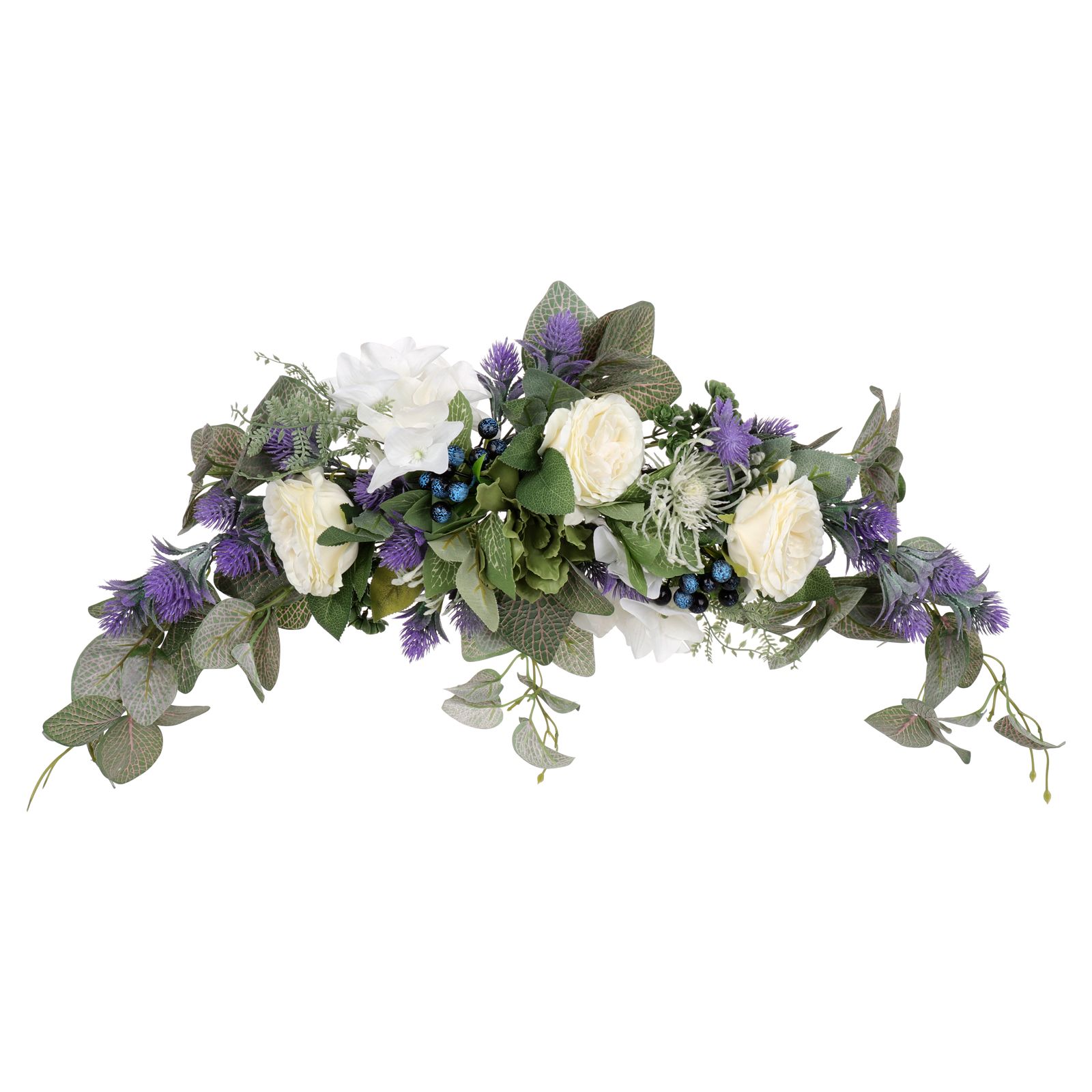 Lavender Wreath Artificial Lavender Floral Wreath for Wedding Party Wall Window Backdrop Home Decor - Image 2