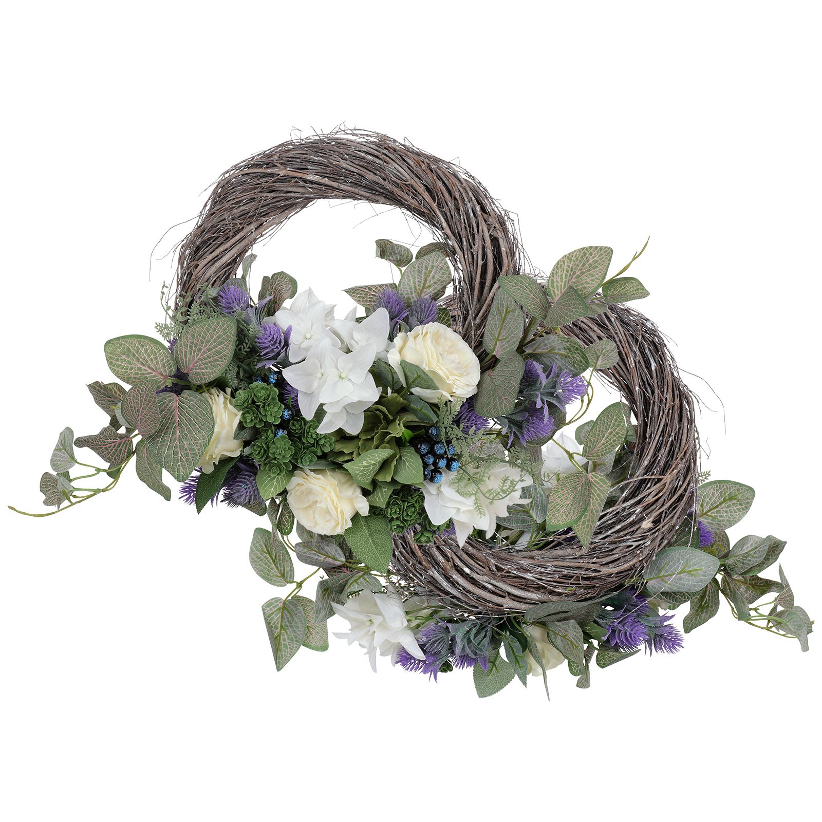 Lavender Wreath Artificial Lavender Floral Wreath for Wedding Party Wall Window Backdrop Home Decor - Image 3