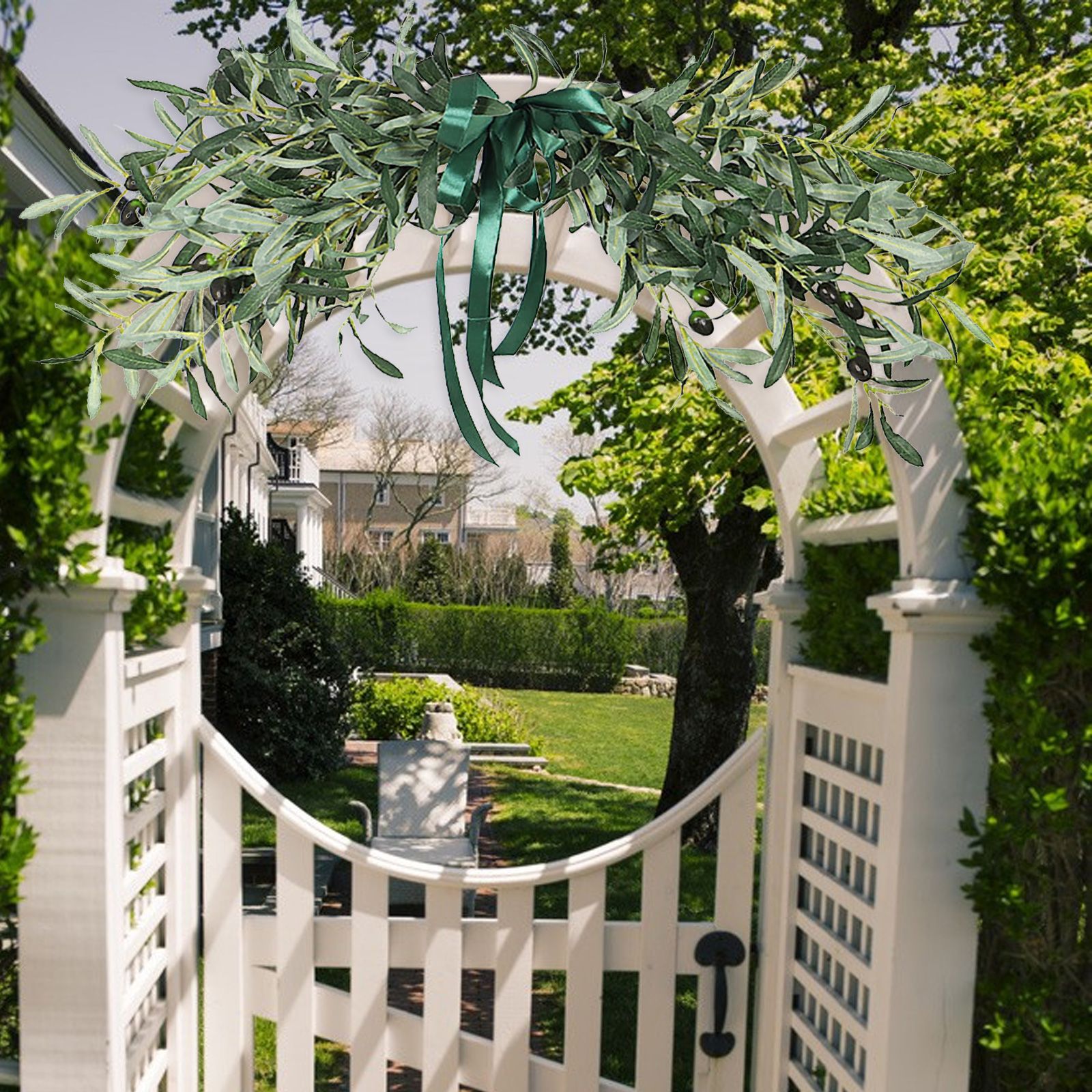Simulation Olive Lintel Wreath Wall Hanging Lintel Garland Wedding Home Decoration - Image 7