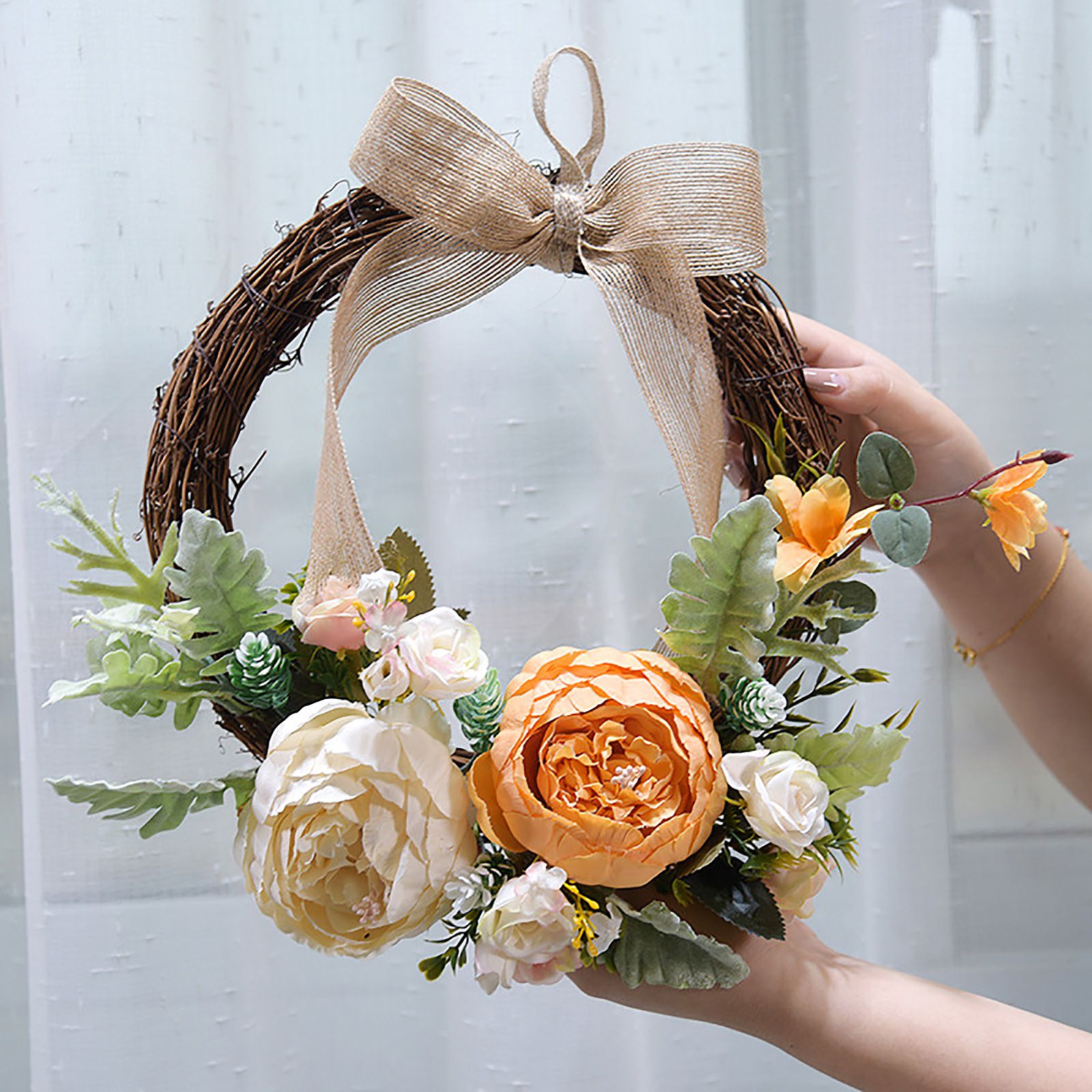 Simulation Peony Garland Outdoor Decoration Garland Wedding Home Door Decoration - Image 3