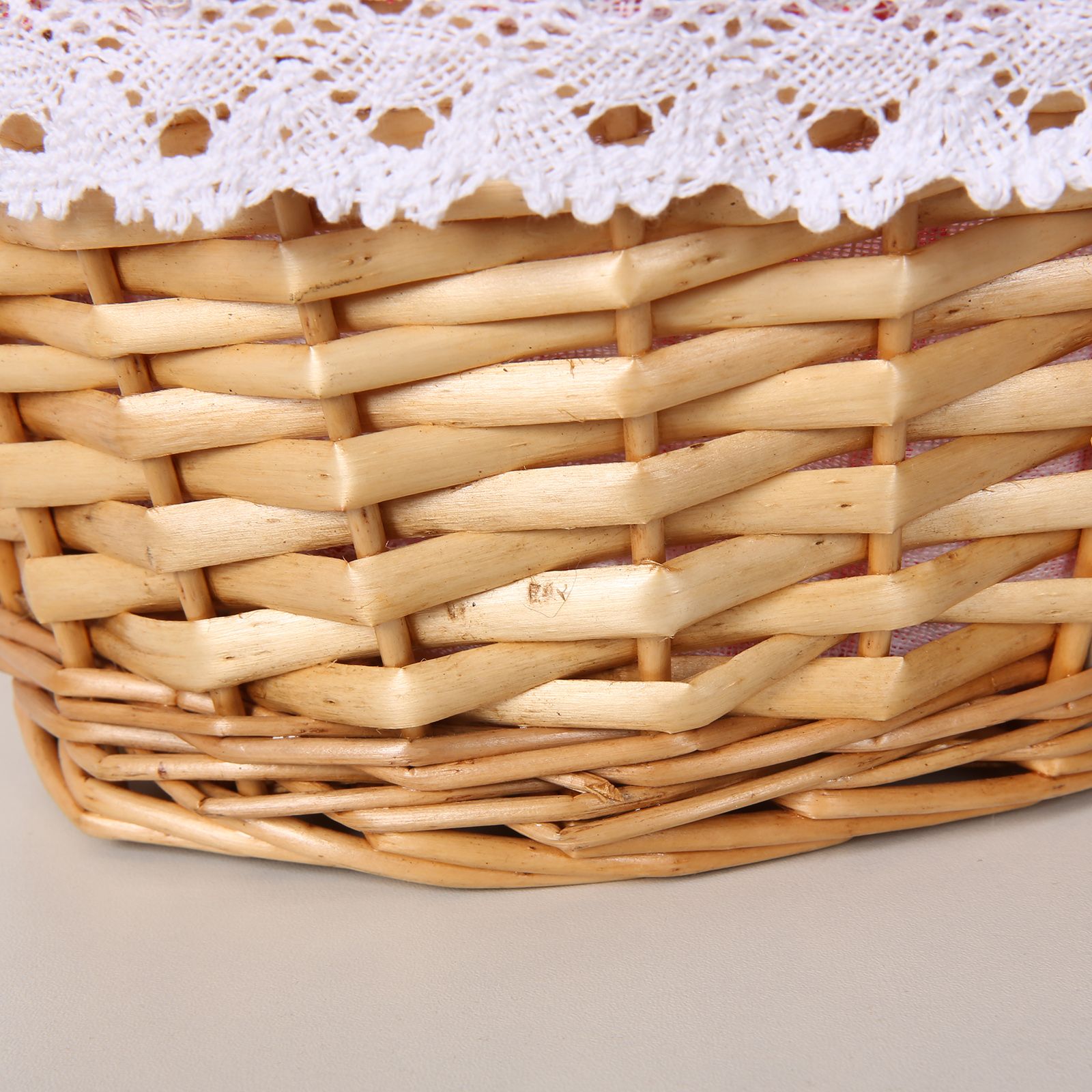 Wicker Picnic Basket Willow Woven Hand Basket Rustic Picnic Activities Handle Basket - Image 4