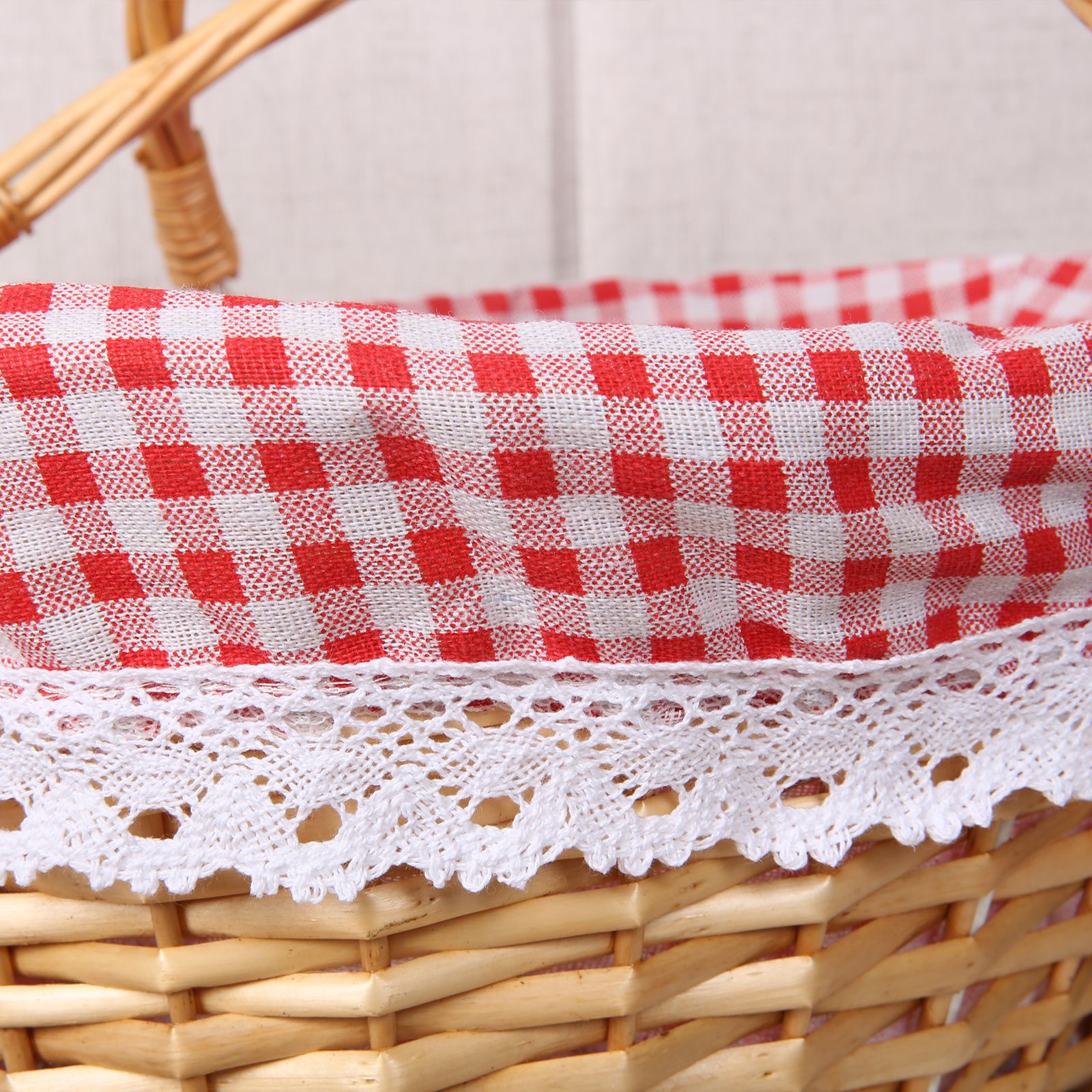 Woven Basket Folding Handle Portable Eco Friendly Rattan Picnic Basket for Bathroom Gift - Image 7