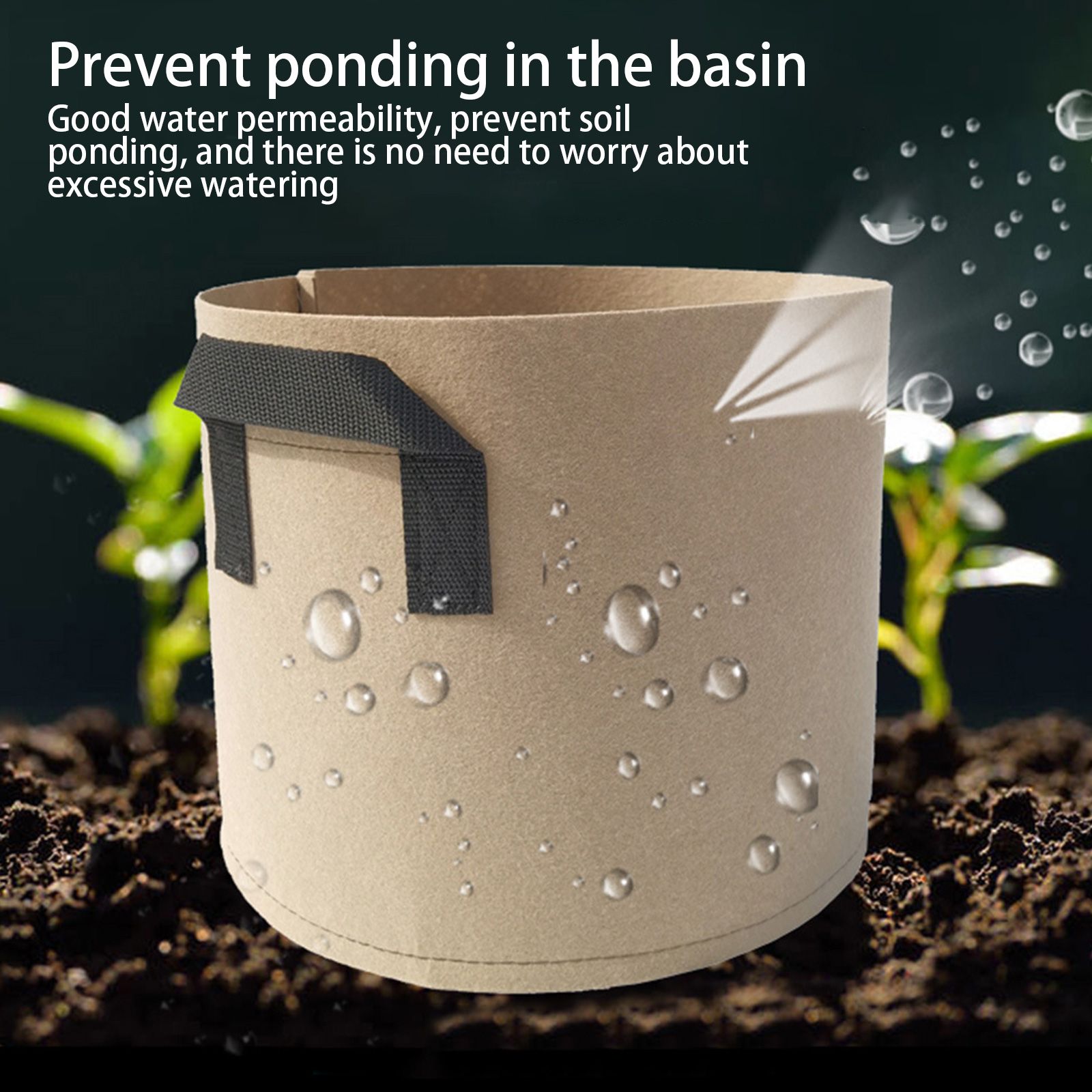 5pcs Planter Bag Breathable Reusable Thickened Plant Grow Pot With Dual Handles for Flowers Vegetables 10 Gallons - Image 5