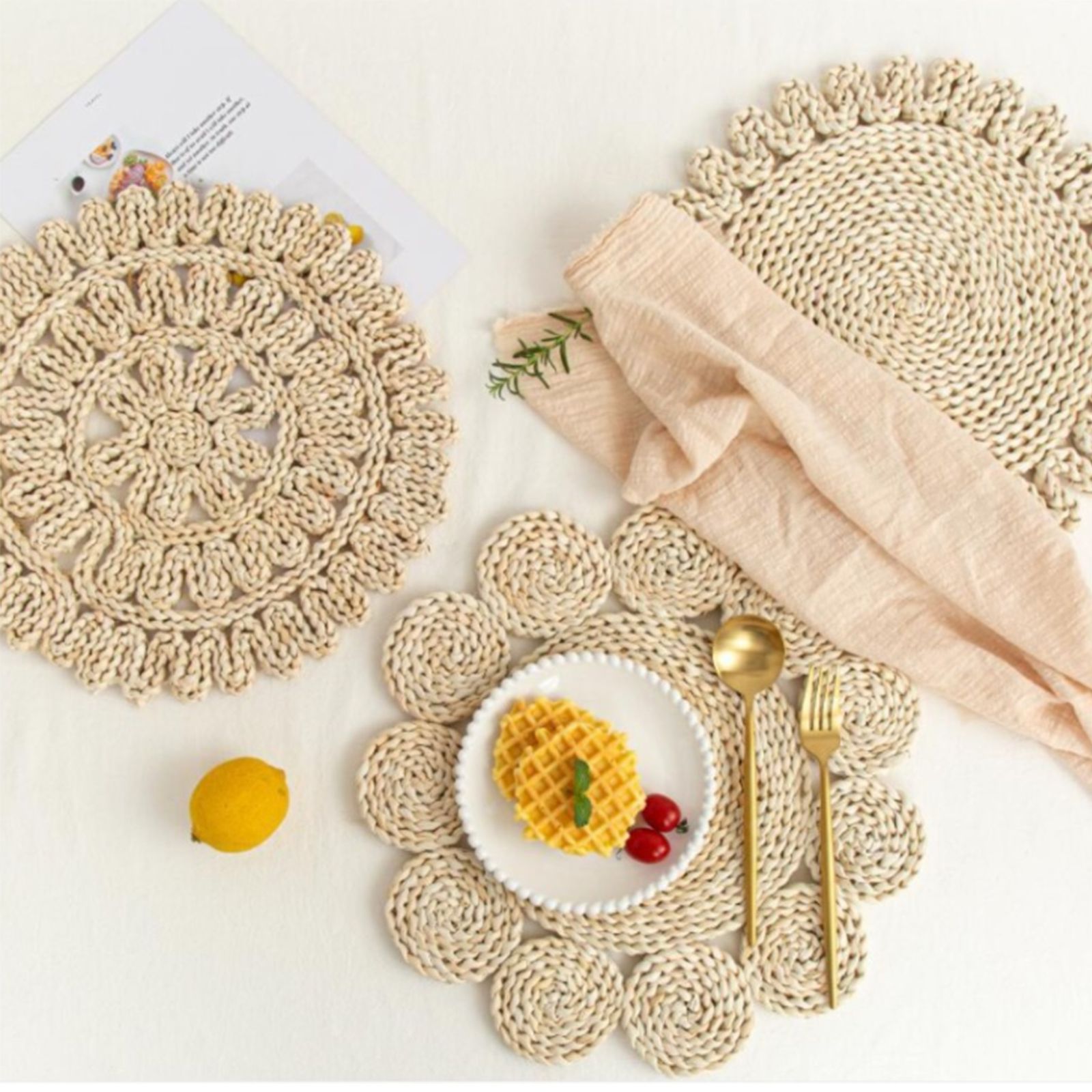 Placemats Multipurpose Thickened Exquisite Innovative Woven Heat Resistance Table Mats - Image 7