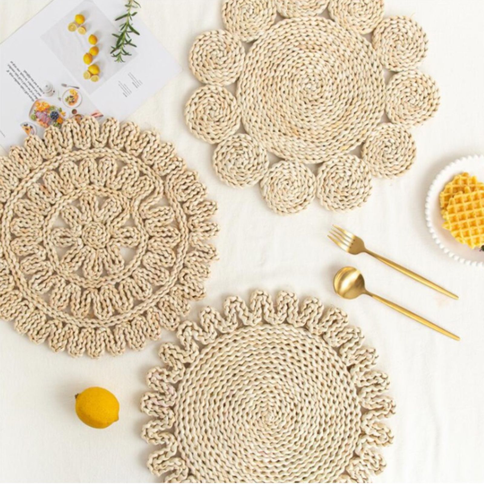 Placemats Multipurpose Thickened Exquisite Innovative Woven Heat Resistance Table Mats - Image 8