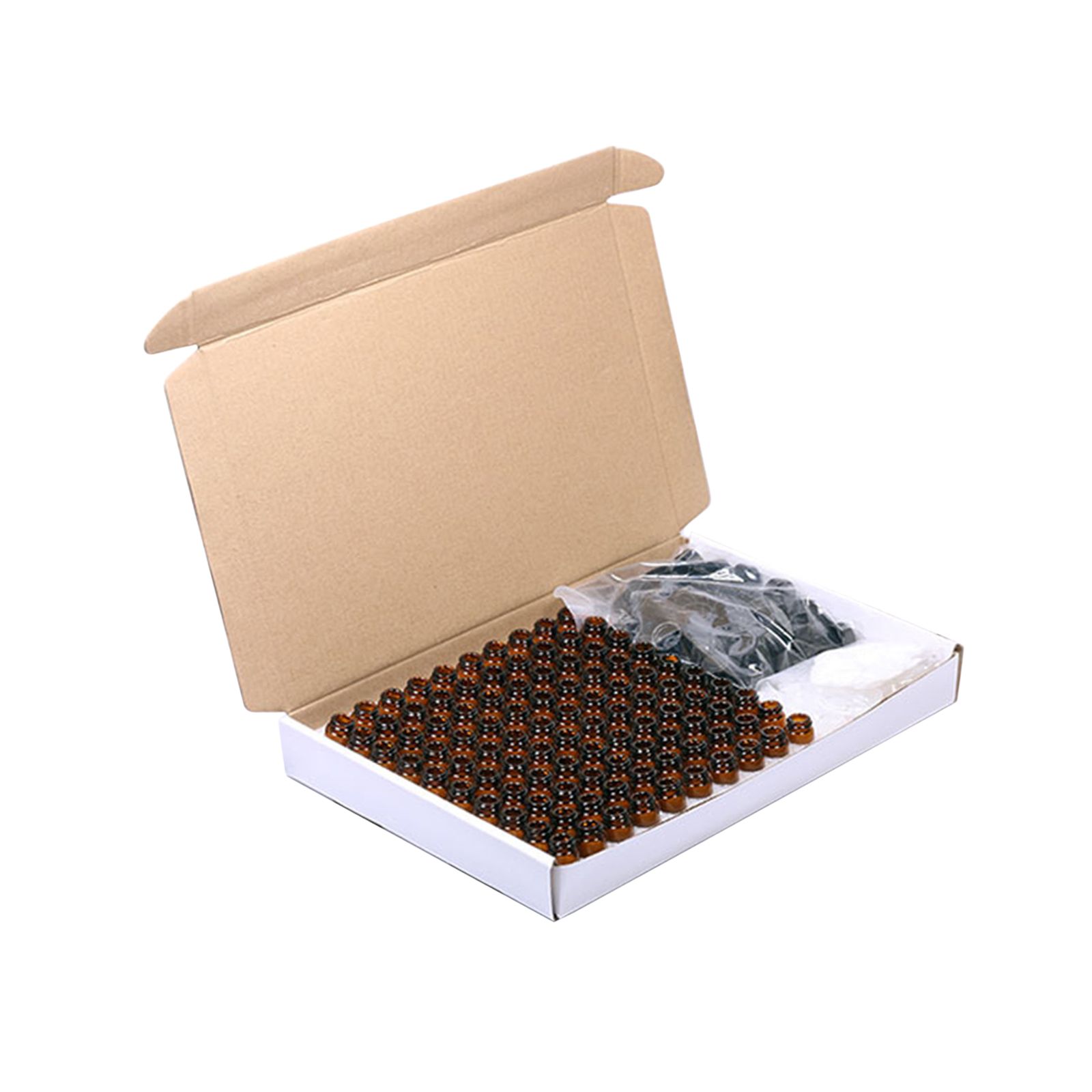 100Pcs Essential Oil Bottle Thick Glass Shock Resistant UV Protection Portable Essential Oil Bottle Brown - Image 1
