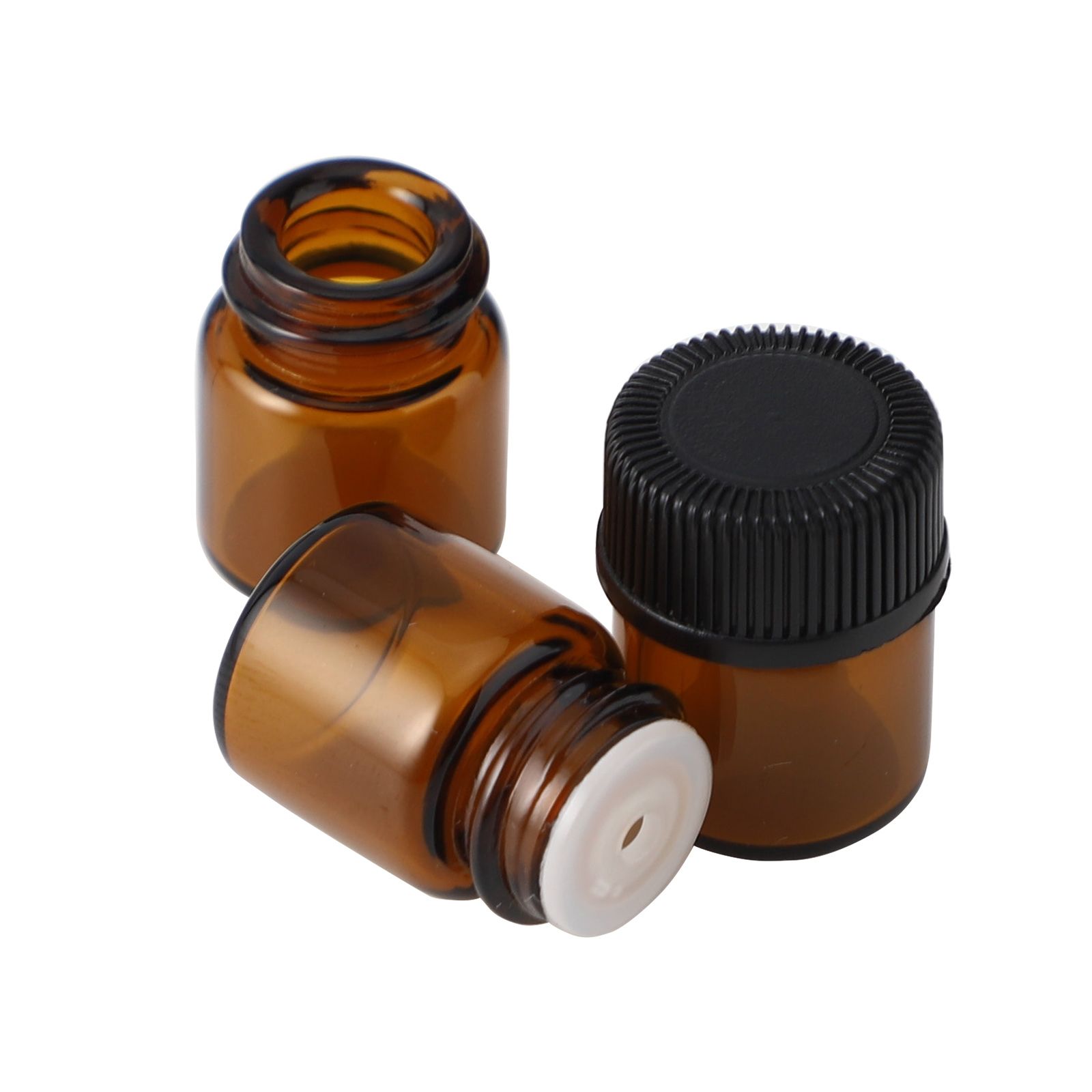 100Pcs Essential Oil Bottle Thick Glass Shock Resistant UV Protection Portable Essential Oil Bottle Brown - Image 6