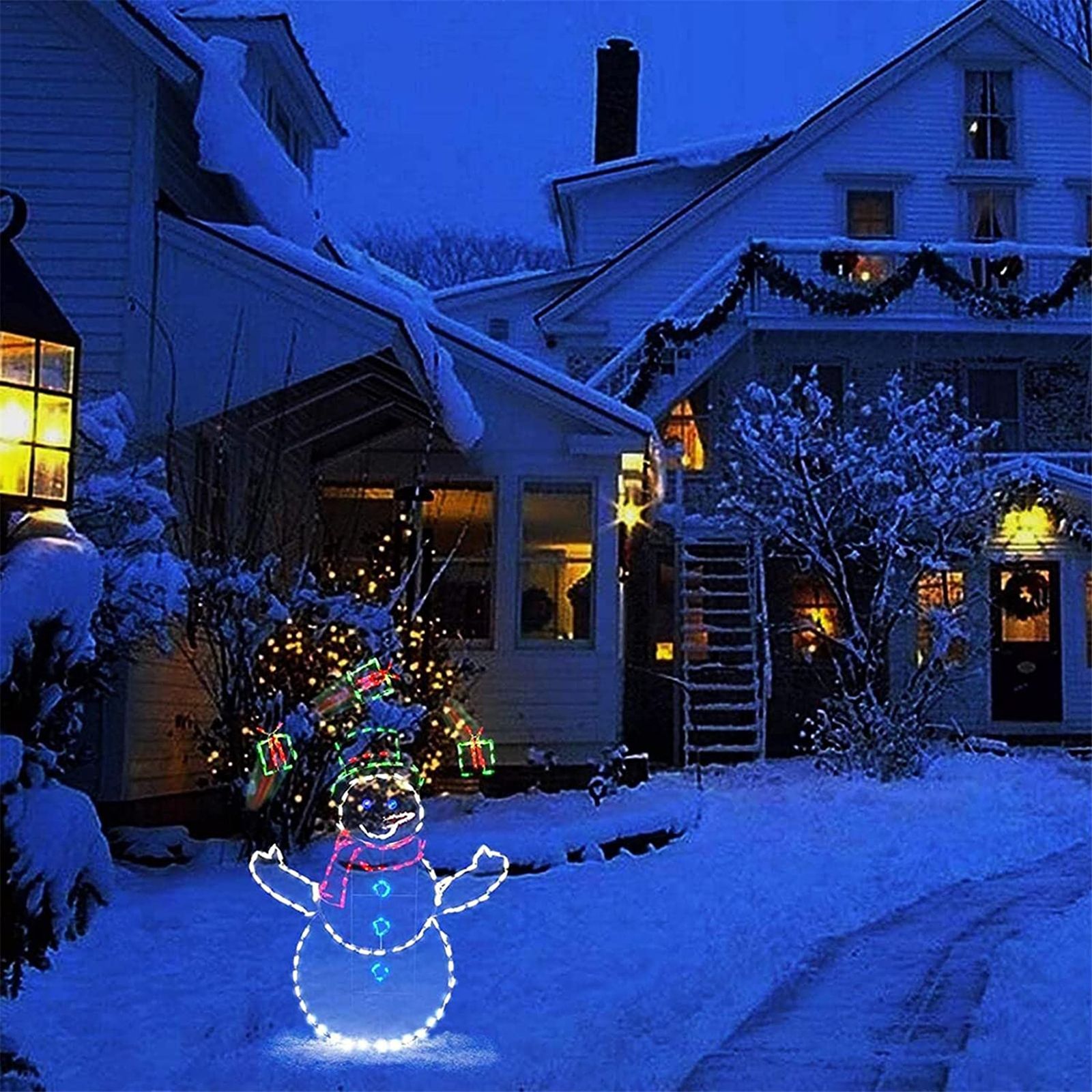 Funny Snowman Light Durable Metal Bright Light Decorative Stylish Snowman Light for Winter Christmas - Image 5