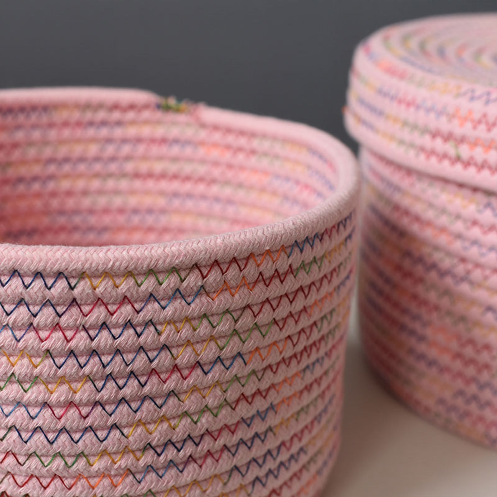 Storage Basket Soft Cotton Basket Cute Decorative Multifunction Basket for Bedroom Office Living Room - Image 2