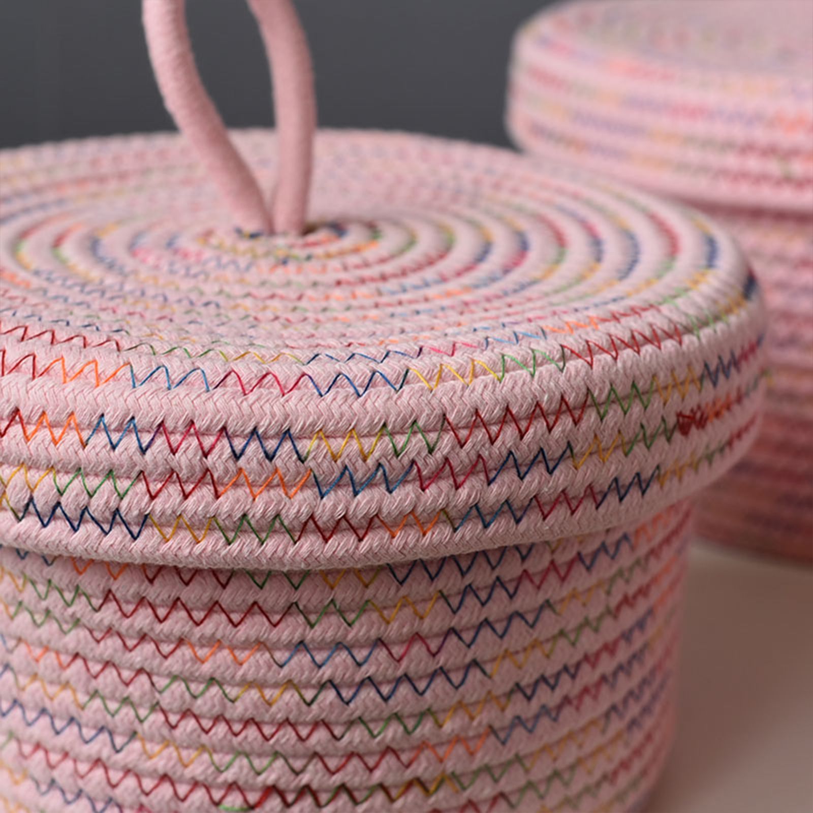 Storage Basket Soft Cotton Basket Cute Decorative Multifunction Basket for Bedroom Office Living Room - Image 3