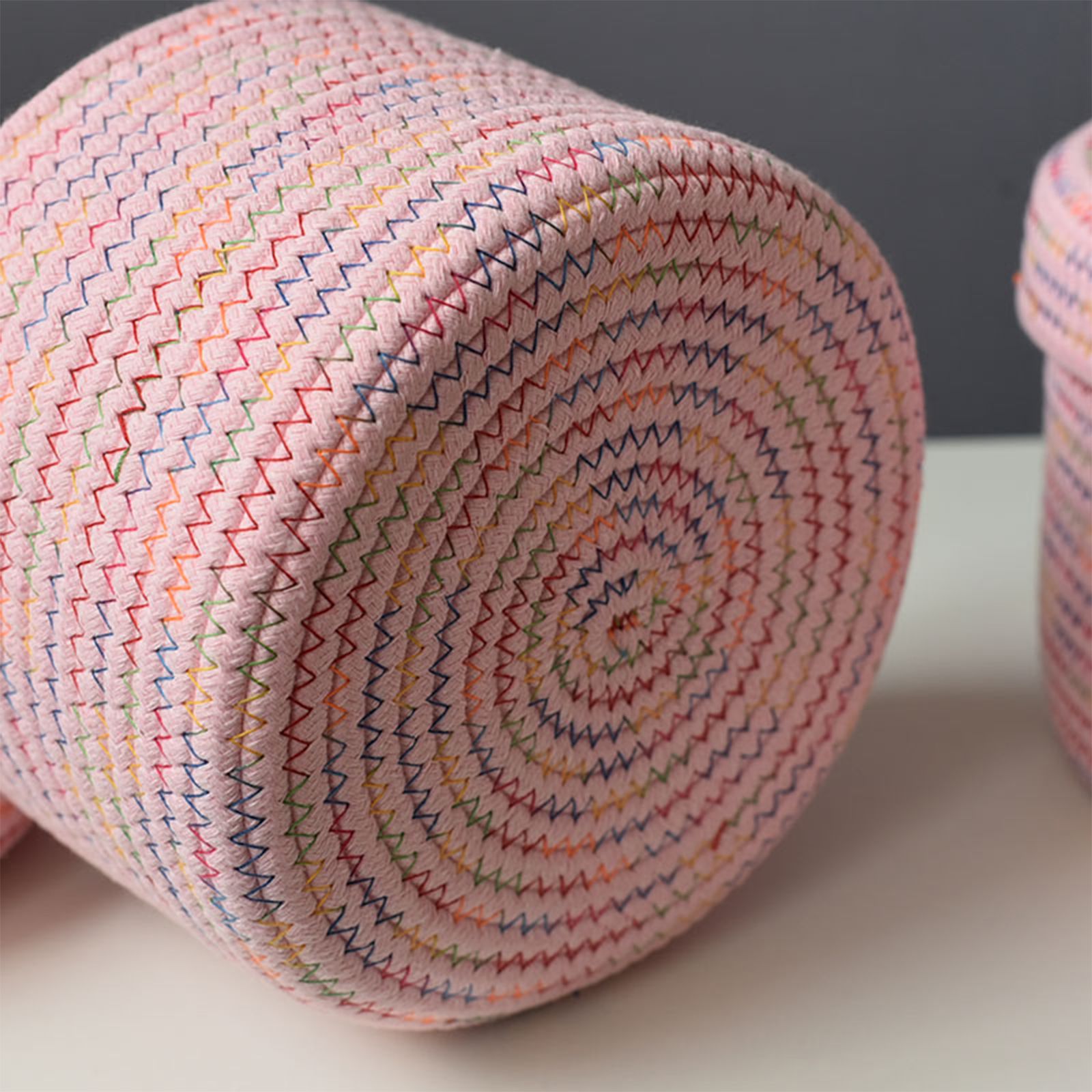 Storage Basket Soft Cotton Basket Cute Decorative Multifunction Basket for Bedroom Office Living Room - Image 4