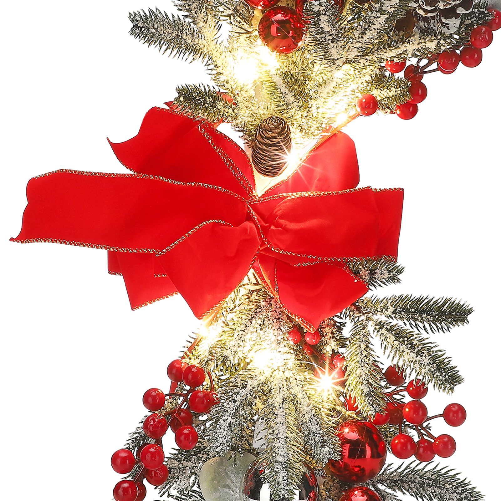 Artificial Christmas Swag Beautiful Exquisite Fade Resistant Christmas Teardrop Swag for Front Door Wall Living Room Kitchen Store Garden - Image 3