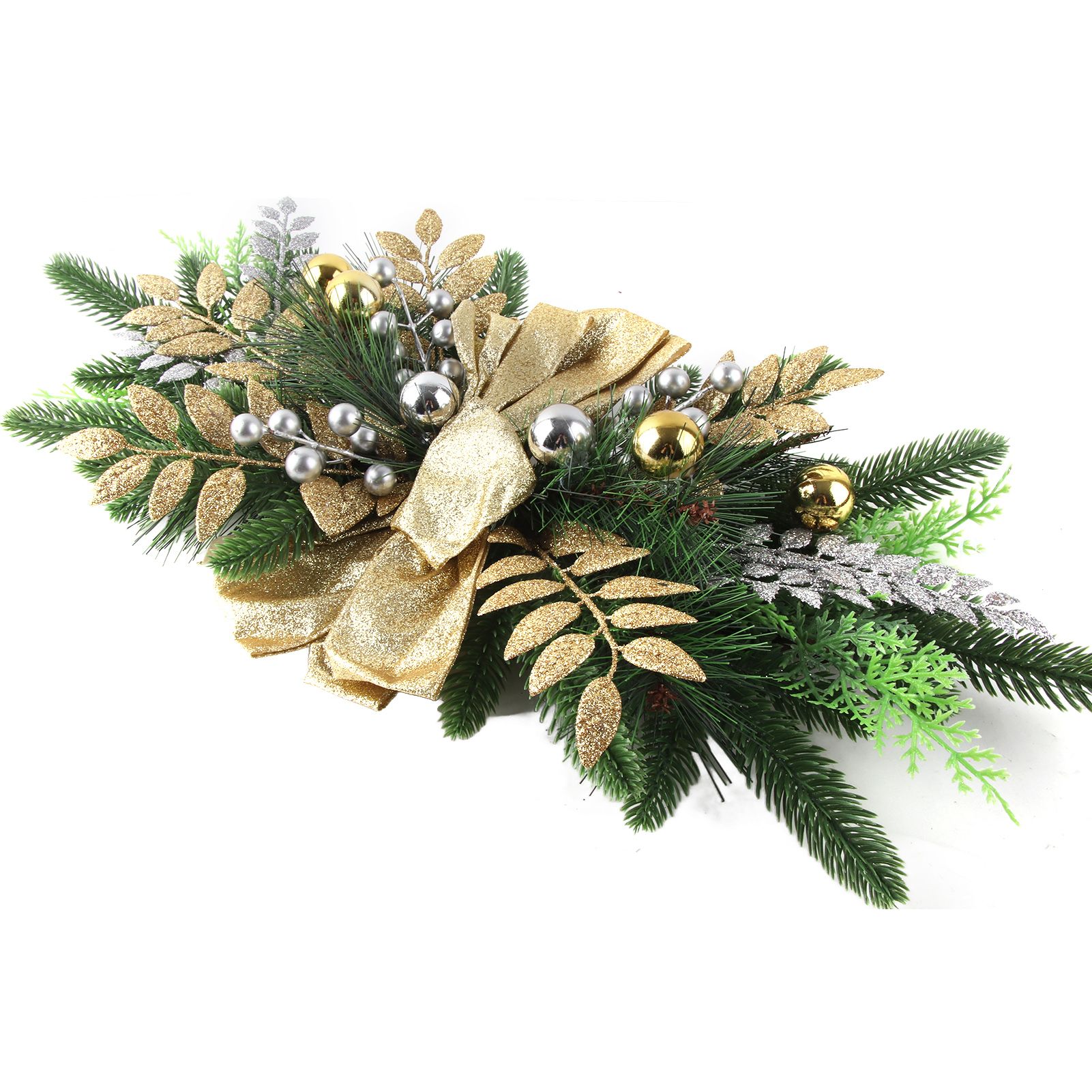 Artificial Christmas Swag Beautiful Exquisite Fade Resistant Christmas Teardrop Swag for Front Door Wall Living Room Kitchen Store Garden - Image 3
