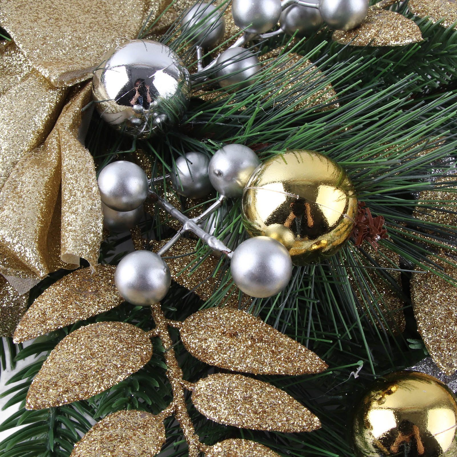 Artificial Christmas Swag Beautiful Exquisite Fade Resistant Christmas Teardrop Swag for Front Door Wall Living Room Kitchen Store Garden - Image 5