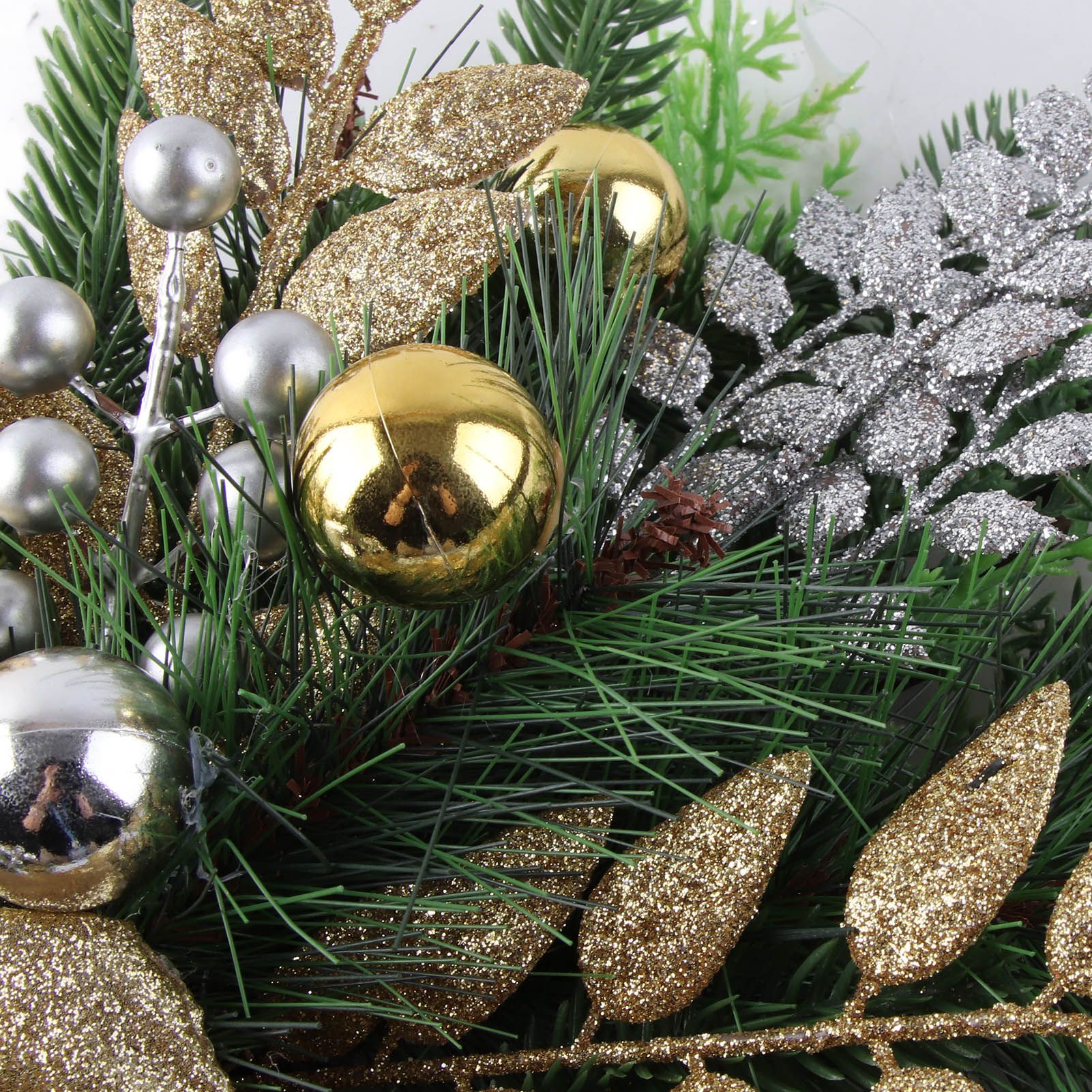 Artificial Christmas Swag Beautiful Exquisite Fade Resistant Christmas Teardrop Swag for Front Door Wall Living Room Kitchen Store Garden - Image 7