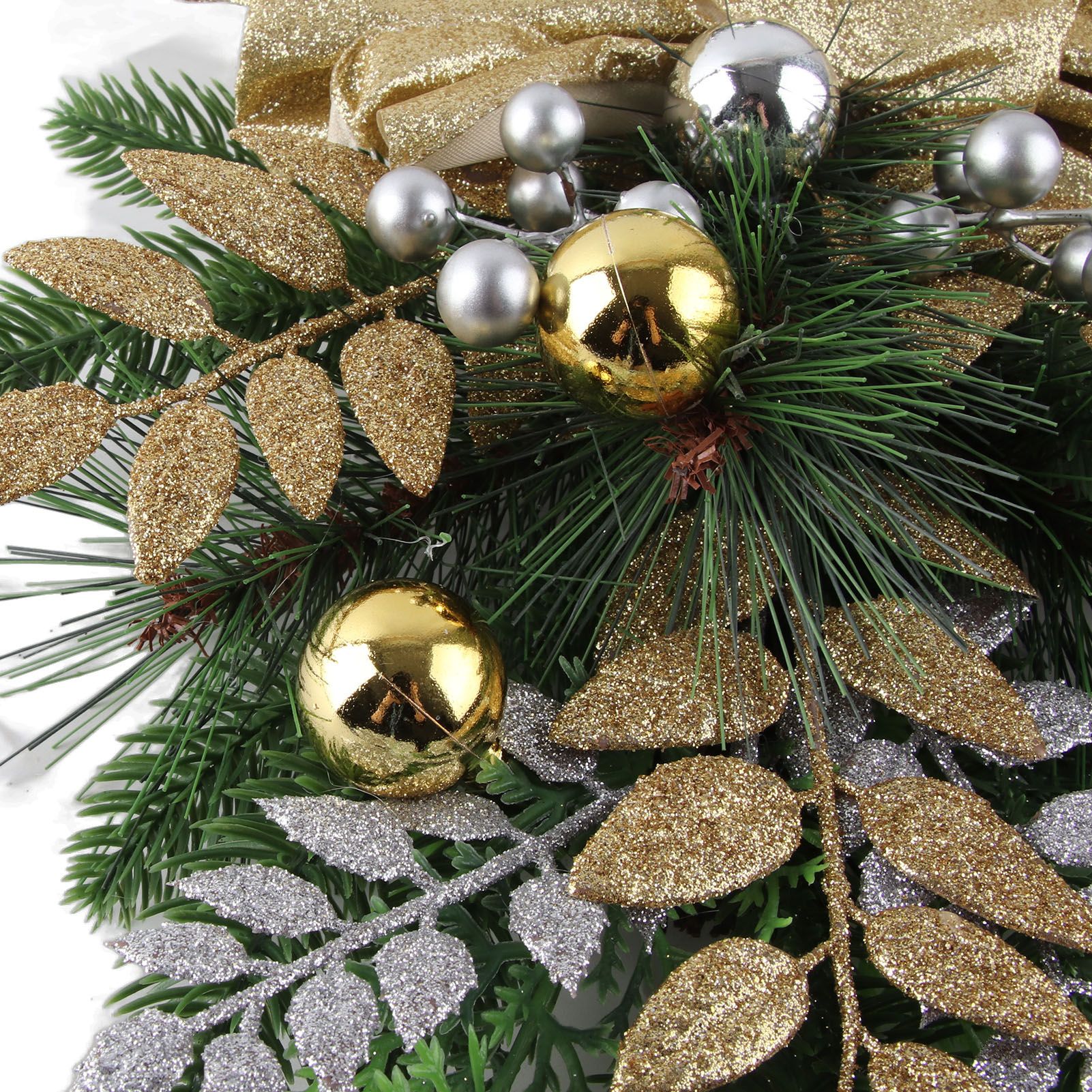 Artificial Christmas Swag Beautiful Exquisite Fade Resistant Christmas Teardrop Swag for Front Door Wall Living Room Kitchen Store Garden - Image 8